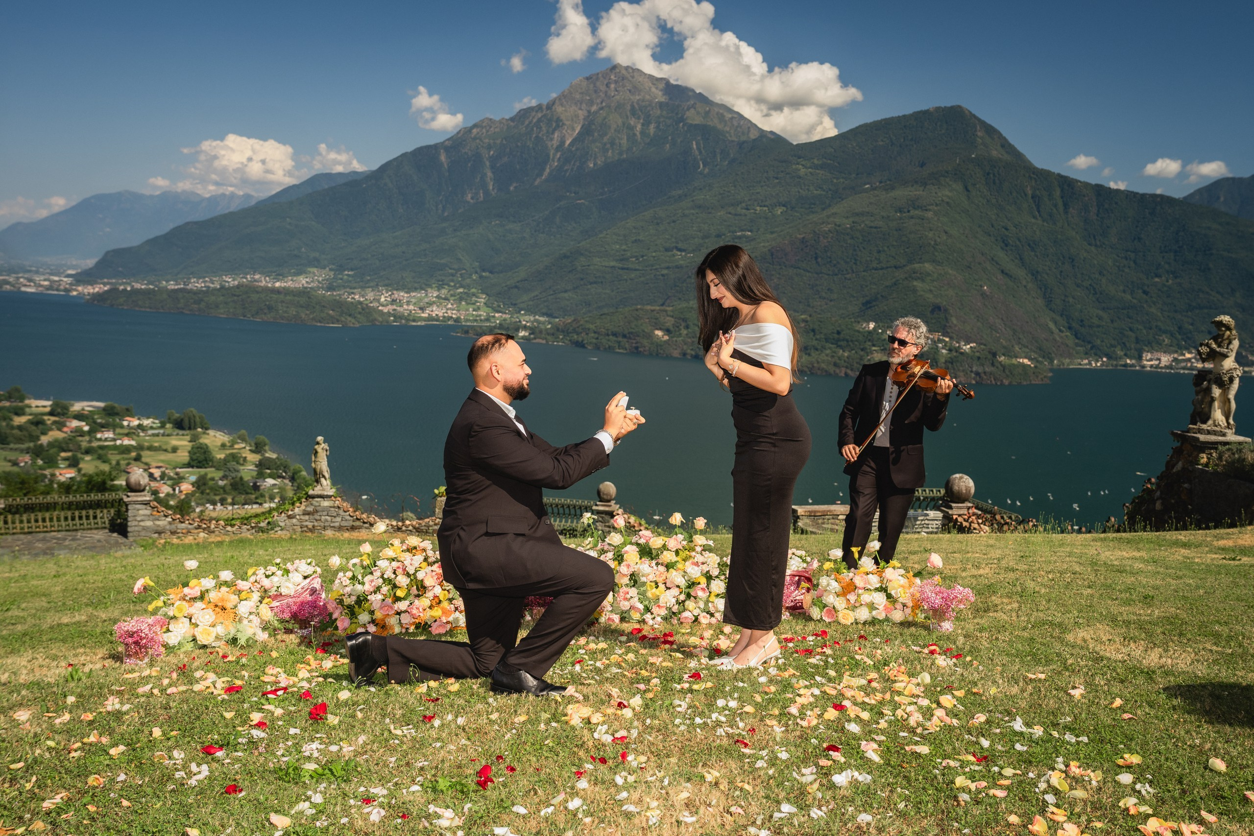 Lake Como Tailor-Made Proposal. Wedding Photographer Lake Como Ferrari Media Production