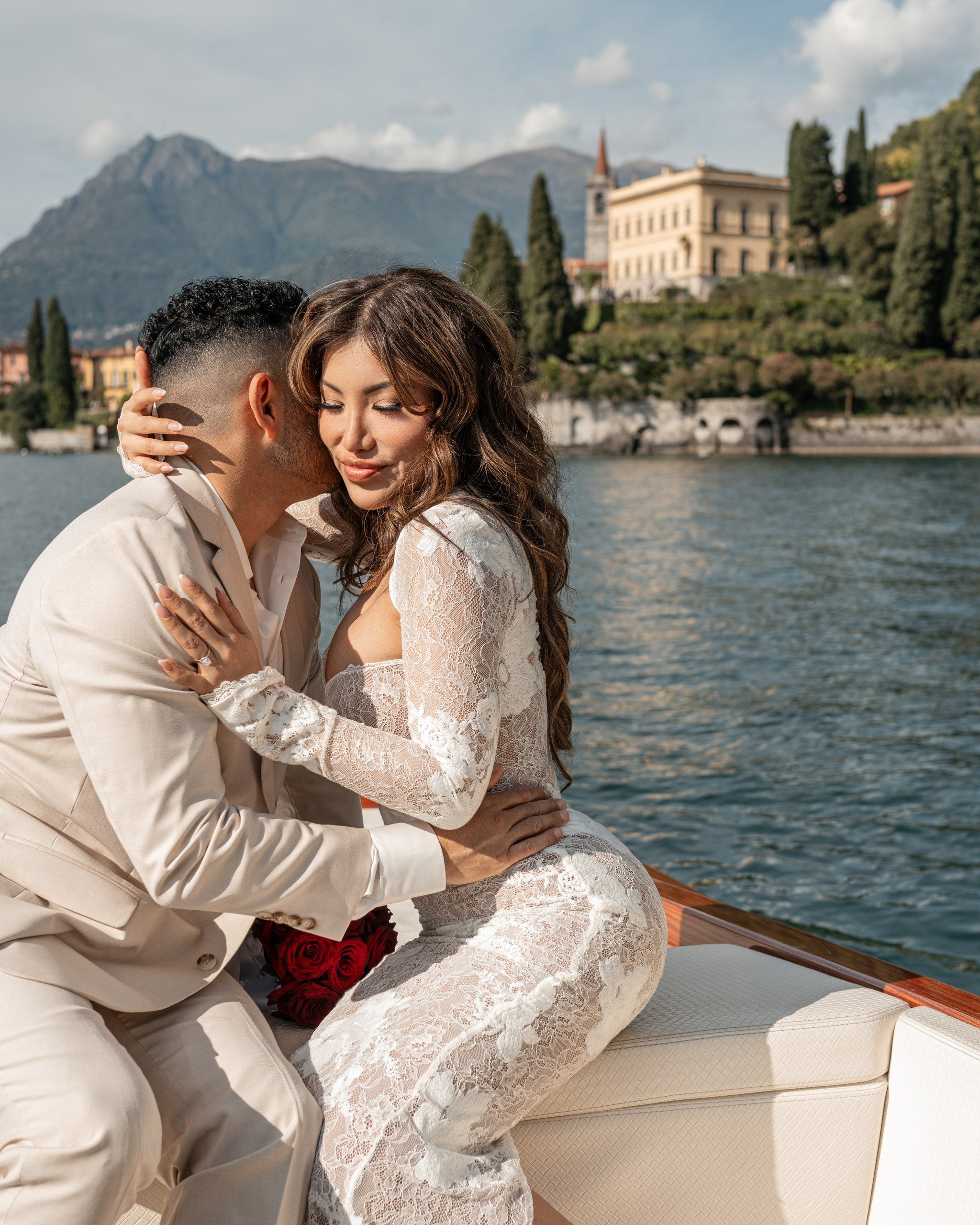 Villa Monastero + boat proposal. Wedding Photographer Lake Como Ferrari Media Production