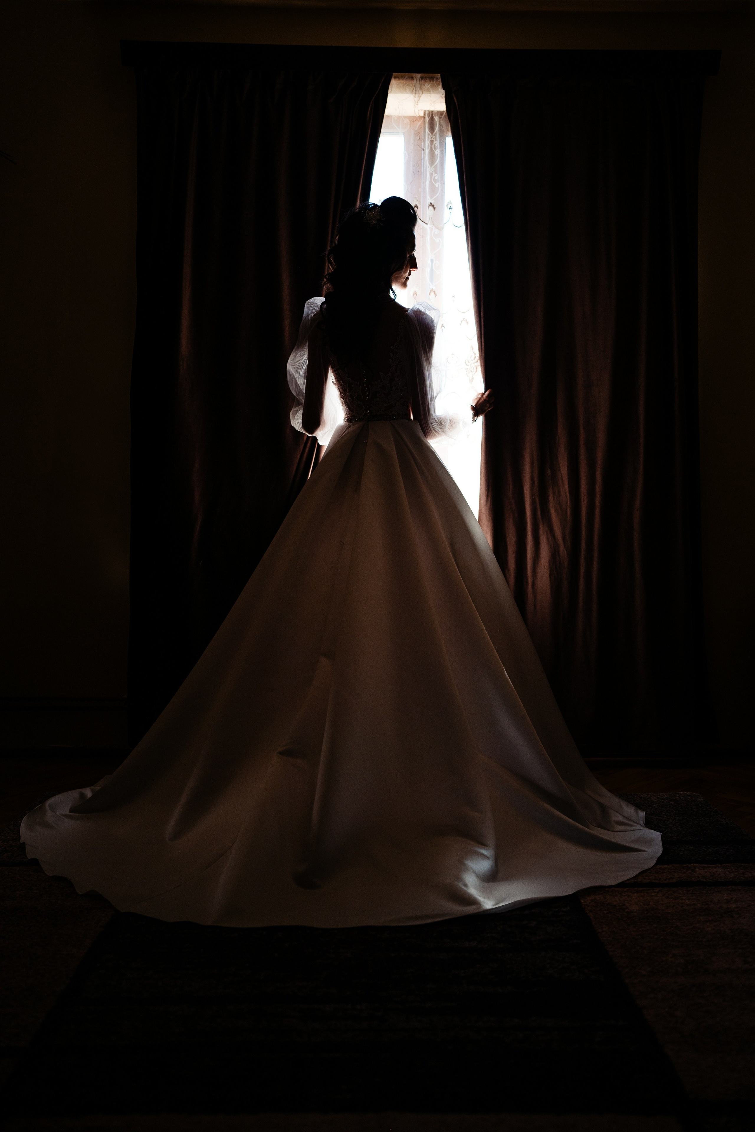 Silueta la sedinta foto din ziua nuntii