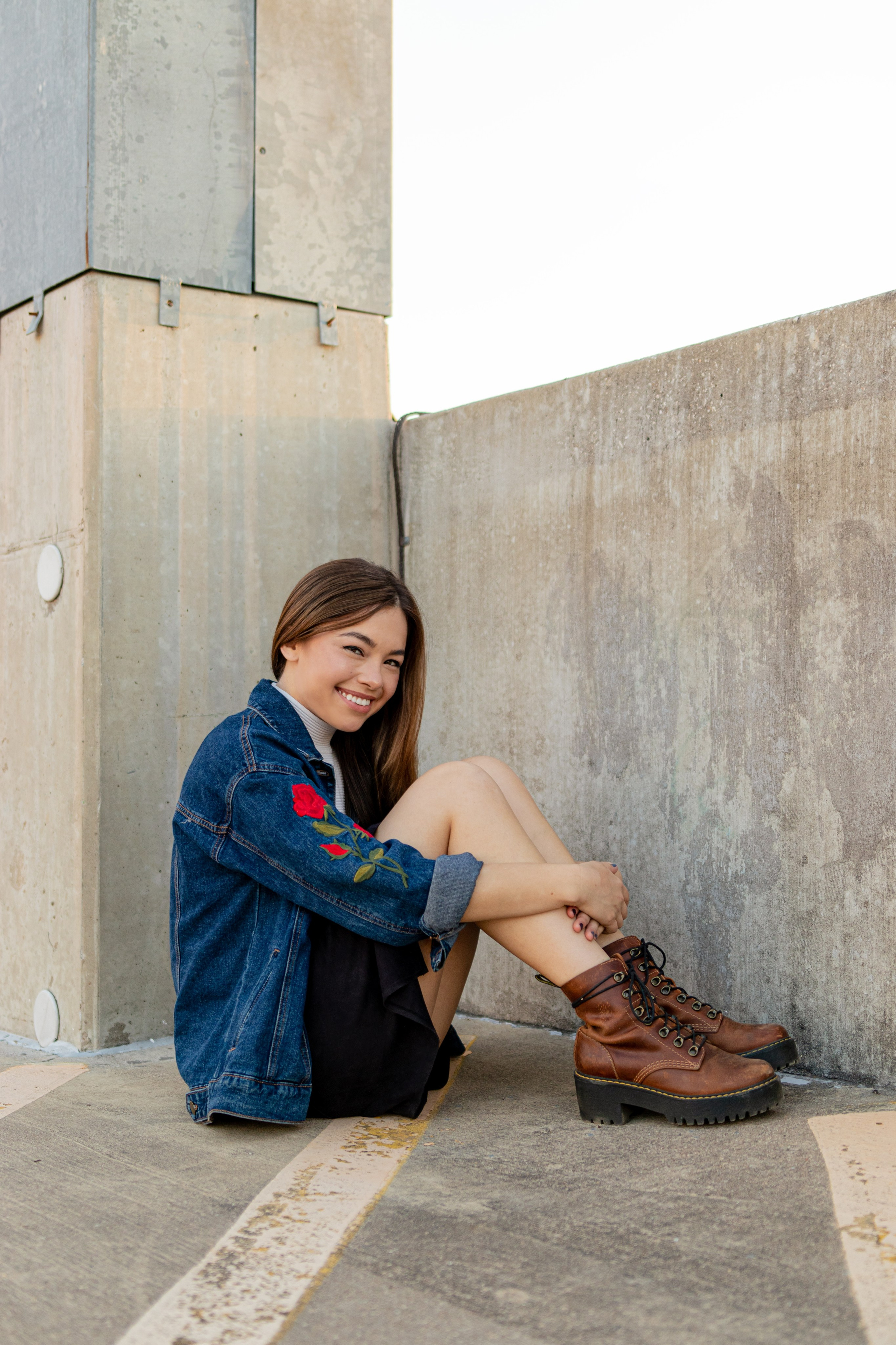 Anna’s photoshoot on a rooftop in downtown Austin