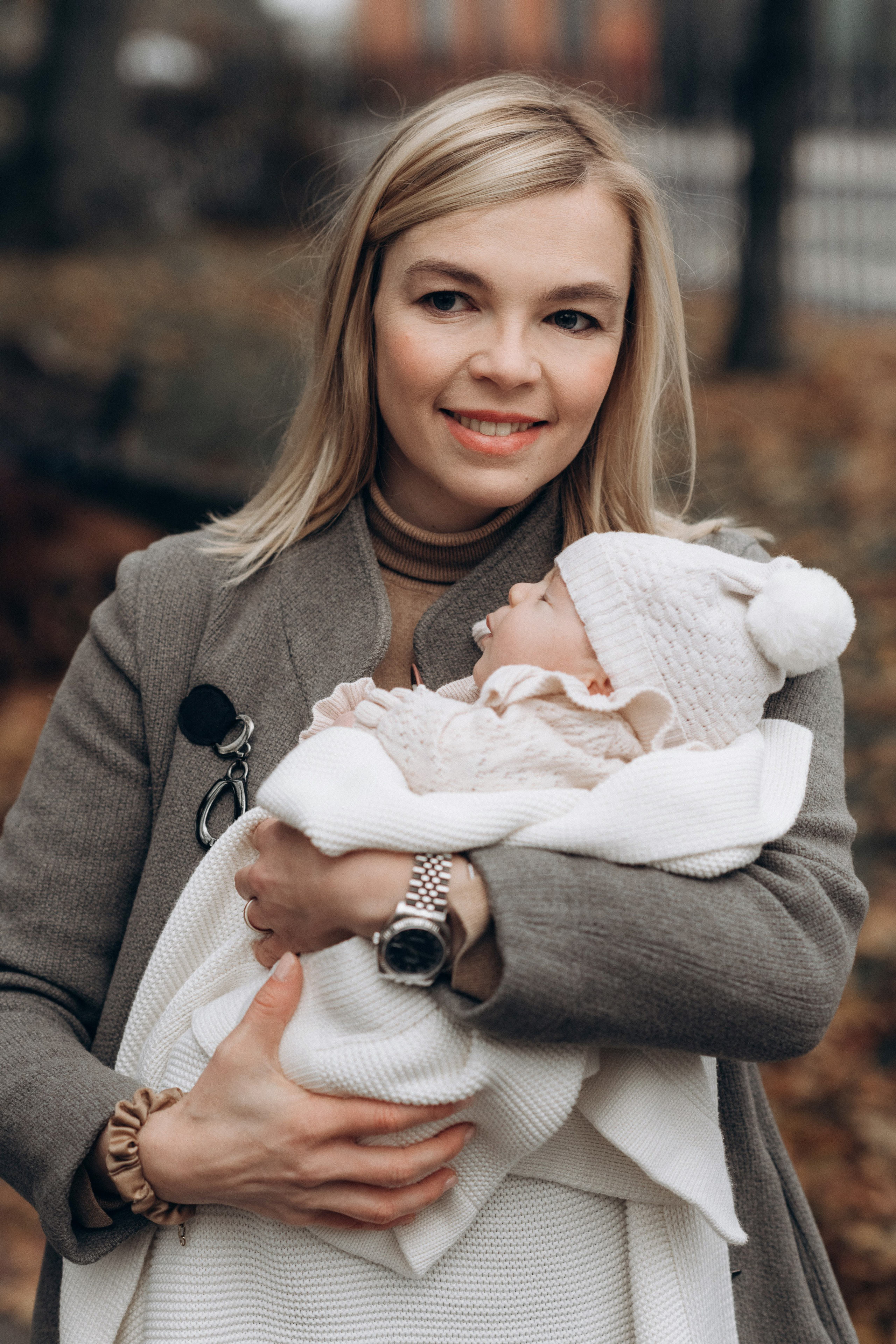 portrait of mother and newborn baby