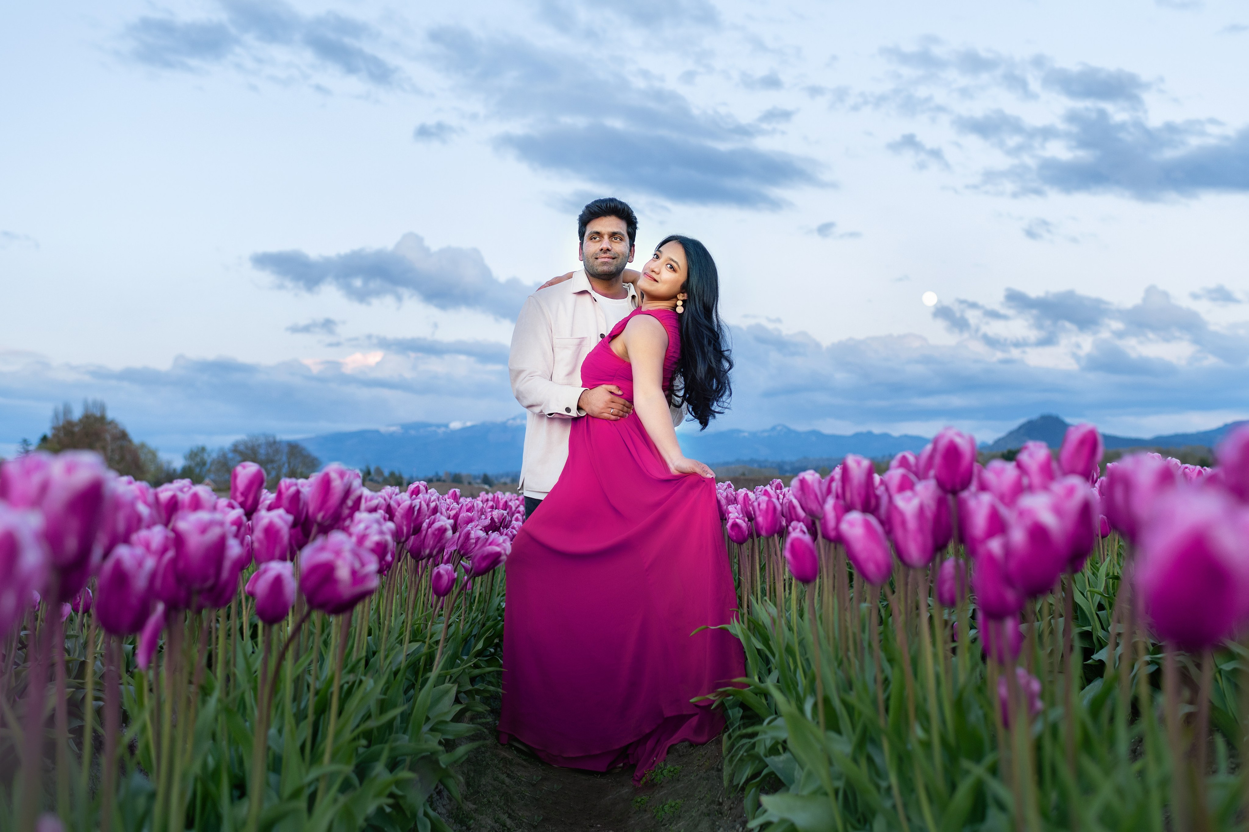 Lohita with her husband. Wedding & family photography in Seattle area. Helen Michelle photographer