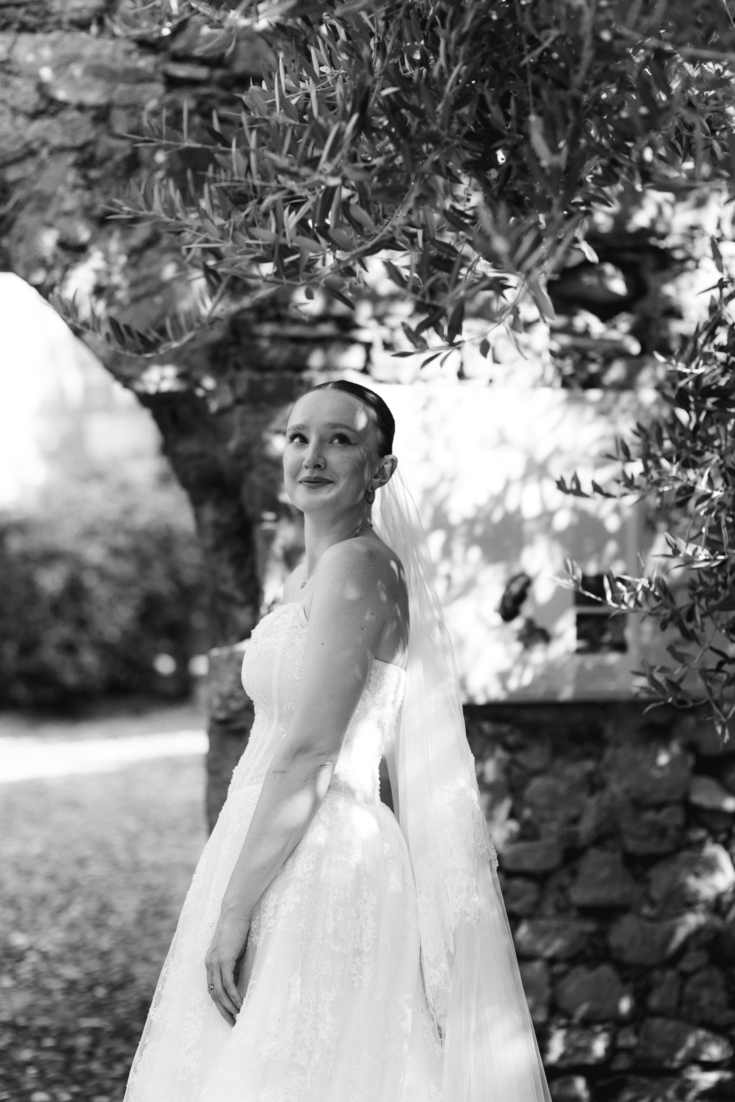Elegant bridal portrait Lake Garda Italy