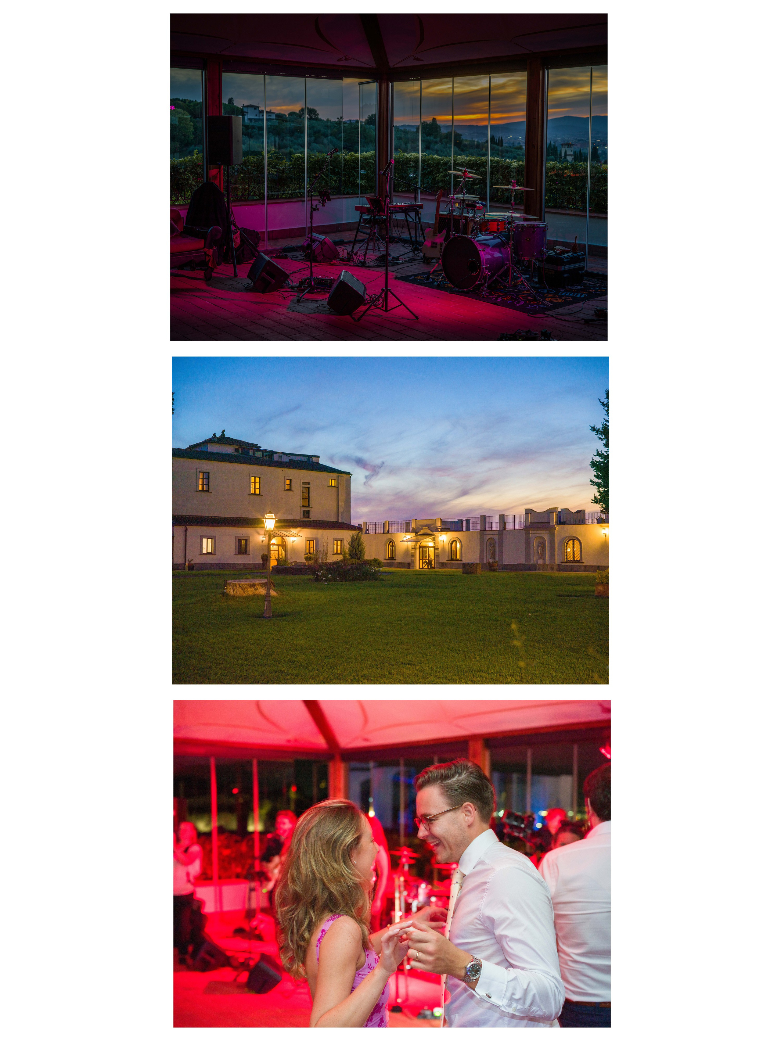 Sunset wedding moment in Tuscany