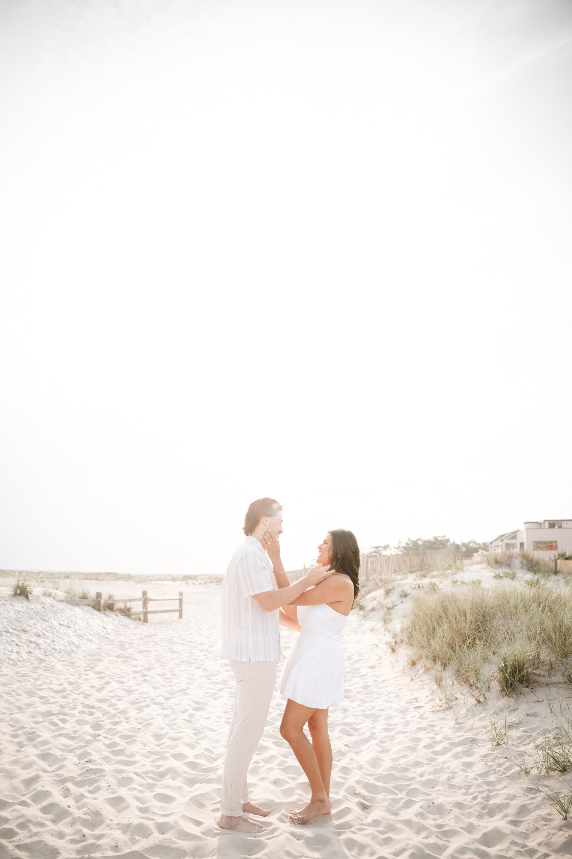 Engagement photoshoot on the Atlantic City beach. Portrait and wedding photographer in New York