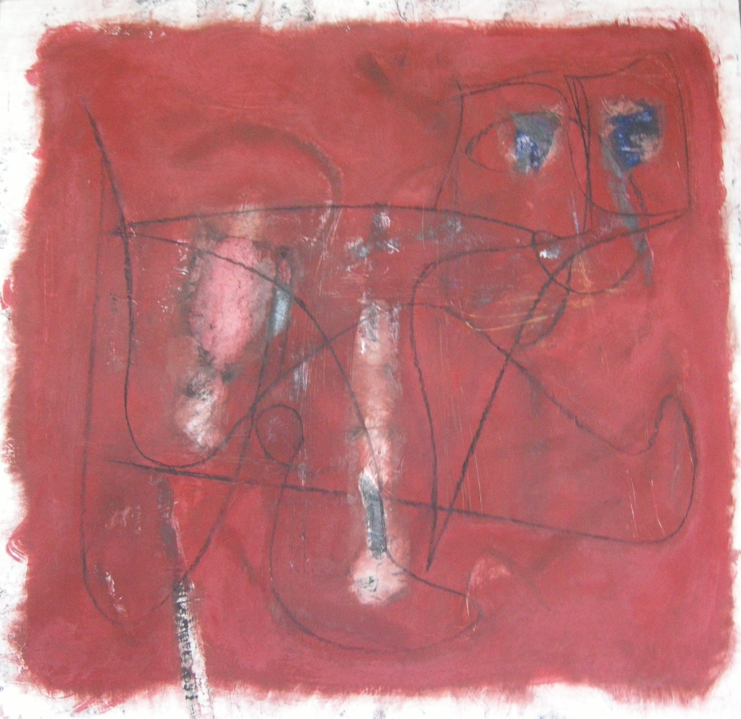 O.T. 2008 - zirka 100x100                                                            Papier auf Holzplatten aufgezogen
