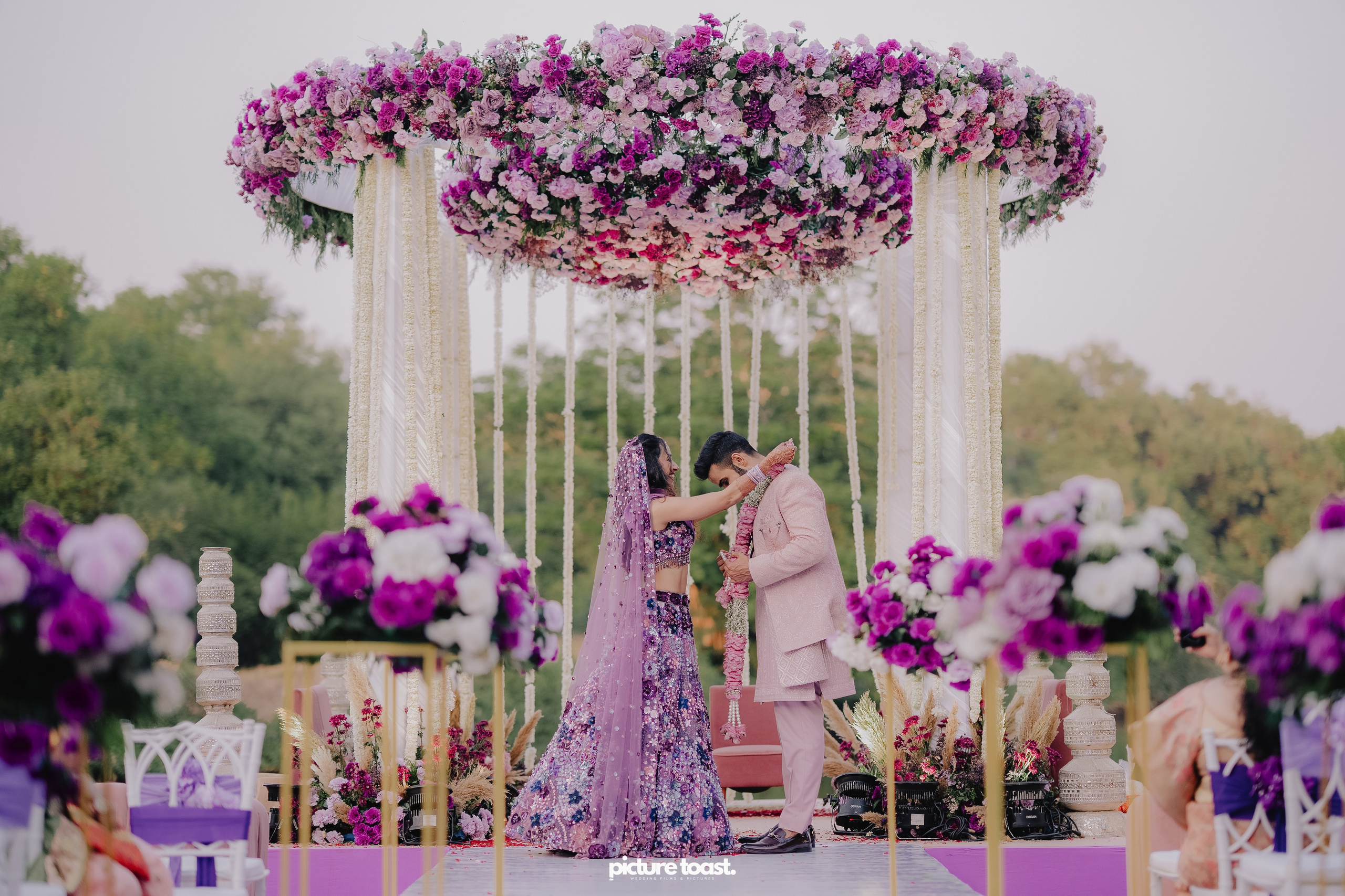 Varamala Ft. Barbie & Aneesh. Fine art Wedding Photographers in India & Canada