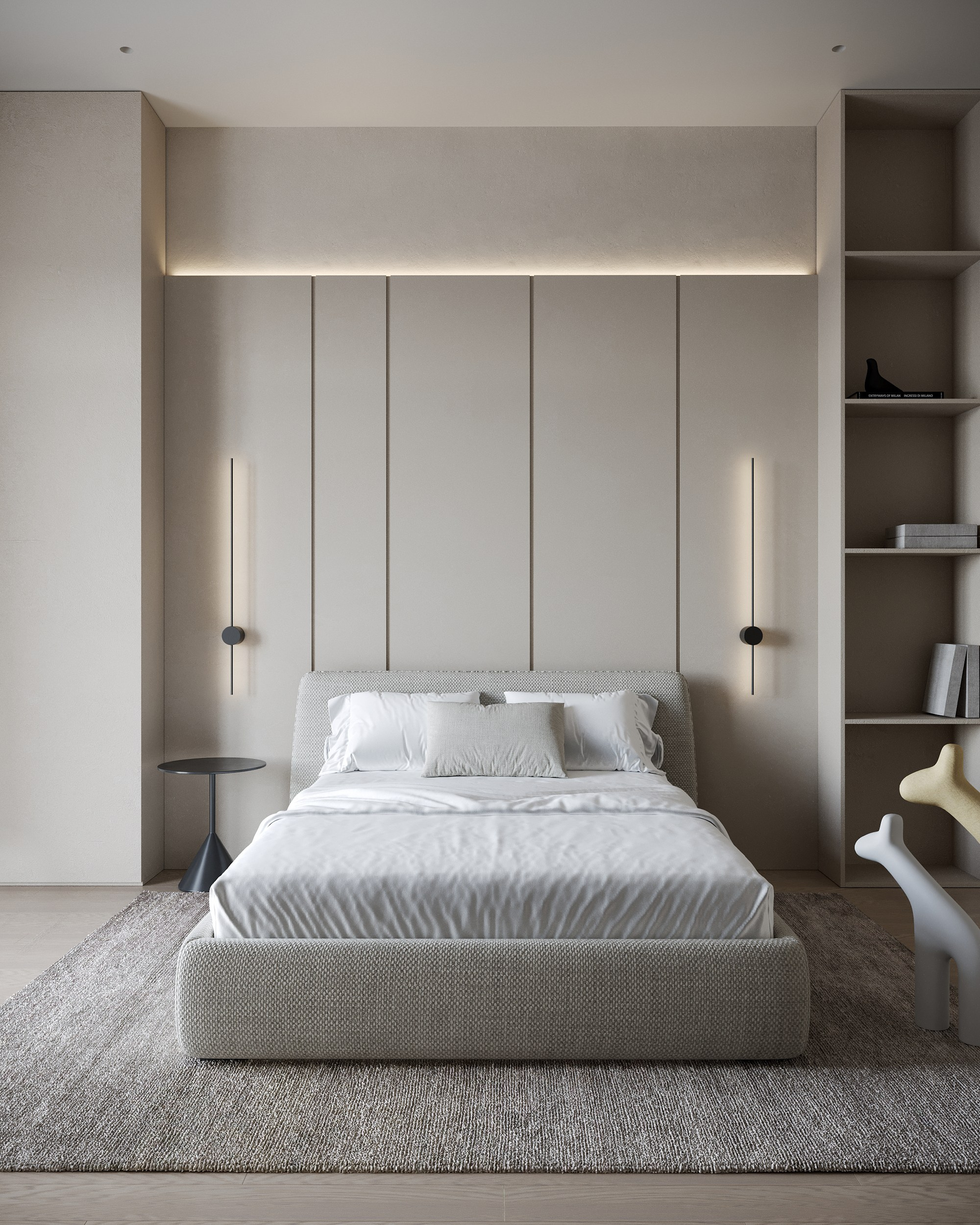 Minimalistic children’s room / Personal project. Interior designer / visualizer Lisa Oputina