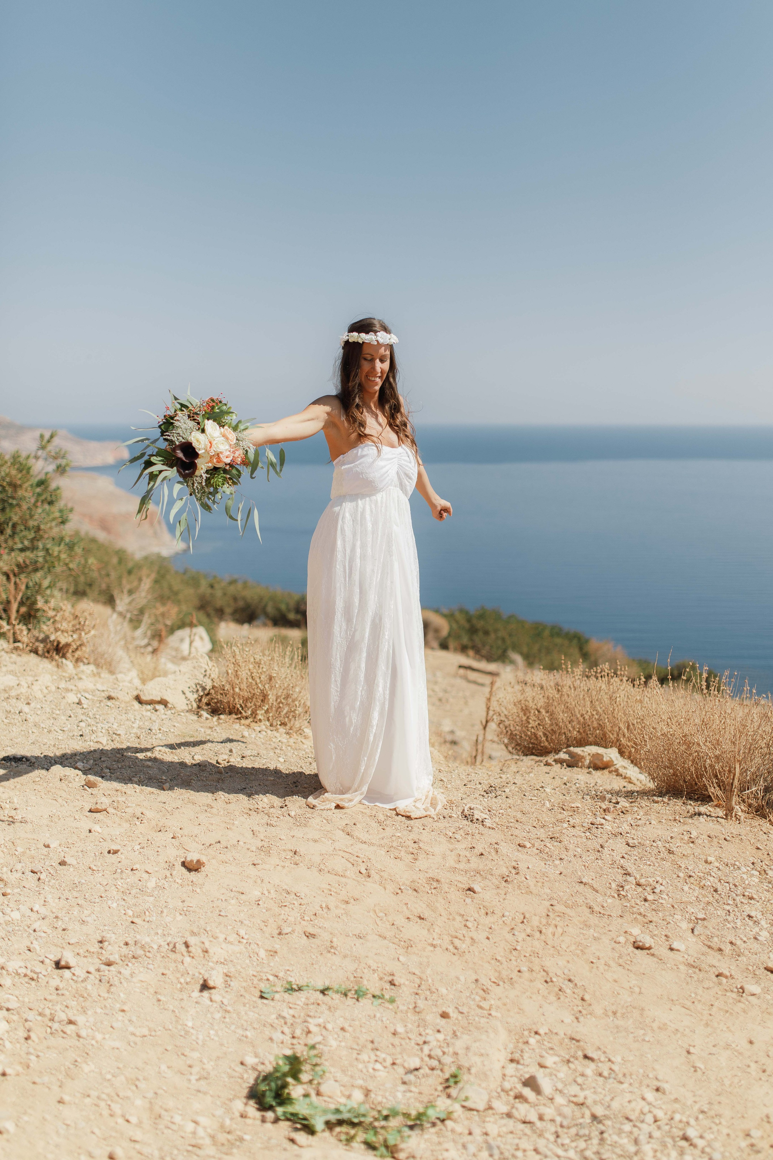 Marino & Steffi, Crete. Denny Savon — Photographer in Santorini | Weddings, Love Stories & Flying Dress