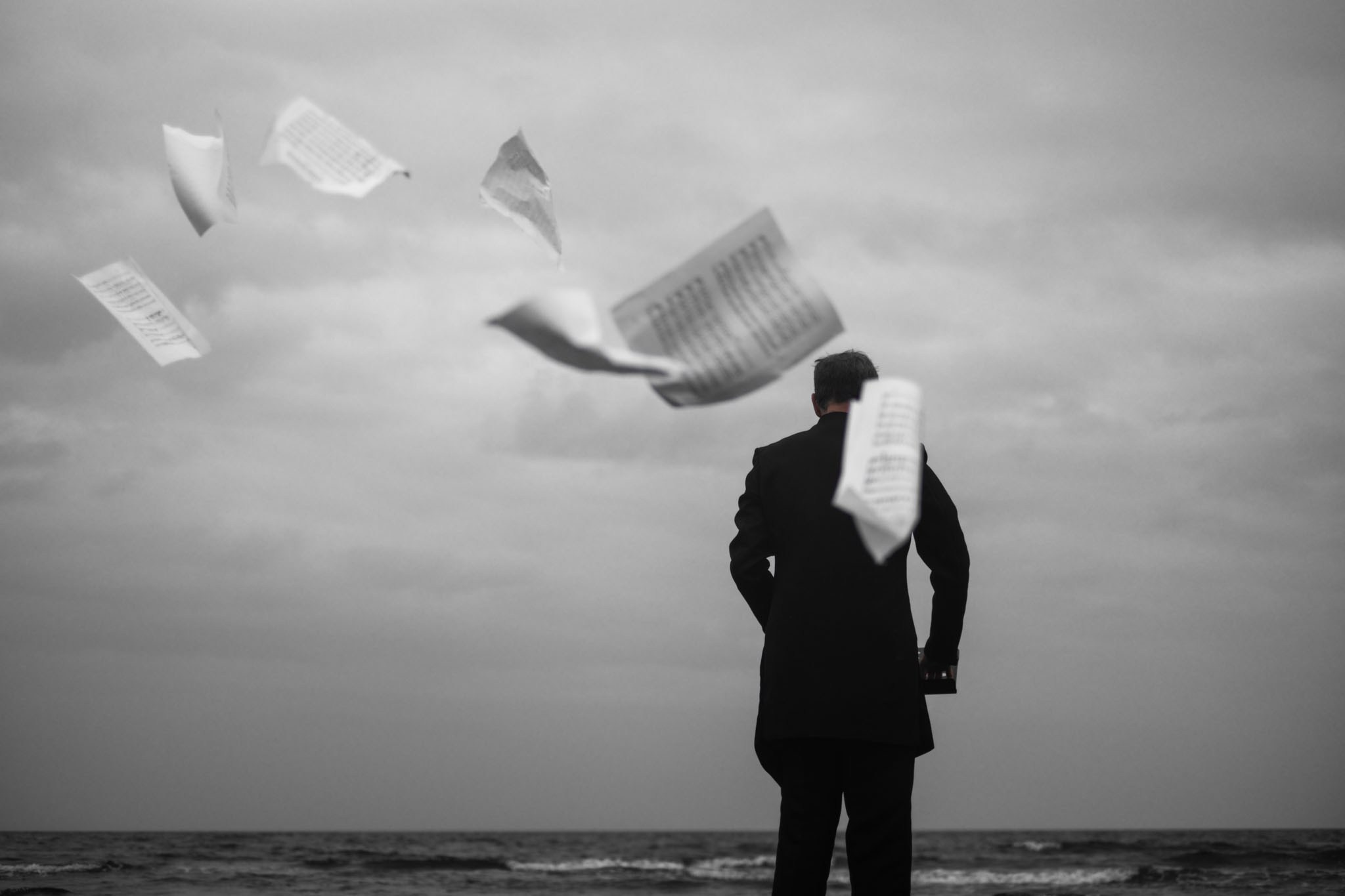 dramatic portrait in misty atmosphere