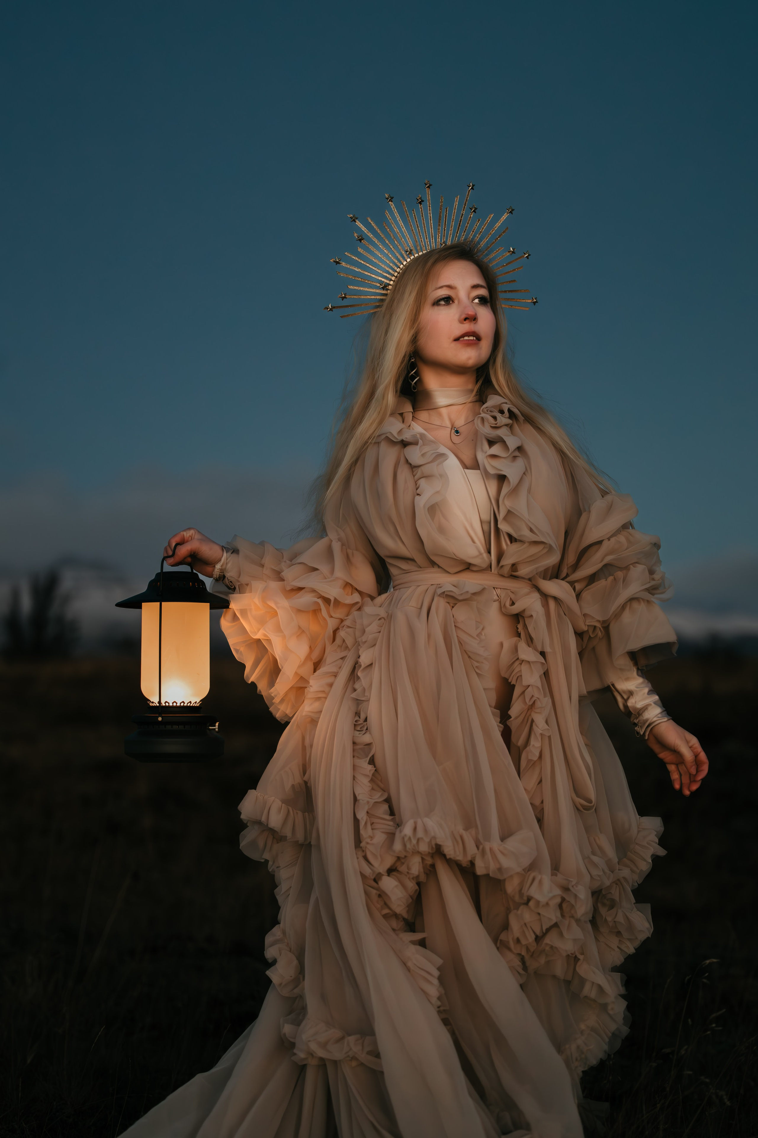 Ethereal feminine portrait in Iceland’s breathtaking landscape, blending strength and grace.