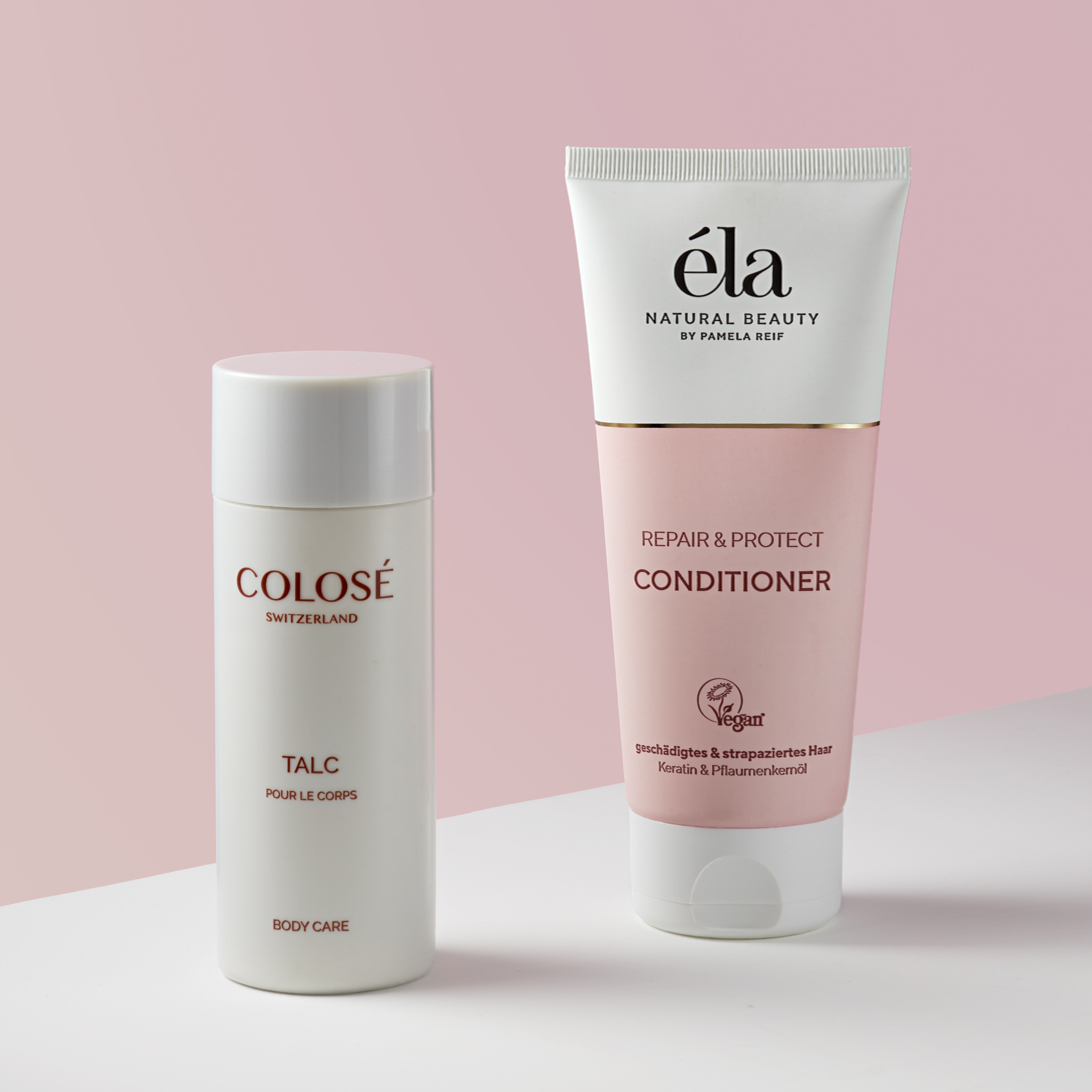 Image-Katalog mit Shampoo und Puder, Content-Fotografie für Social Media, Produktpräsentation und Werbekampagnen