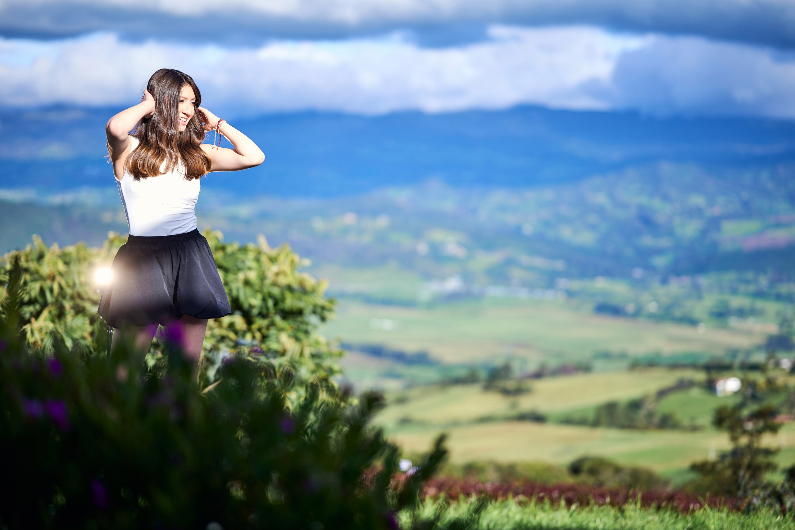 sesion de fotos de pre XV en las montañas