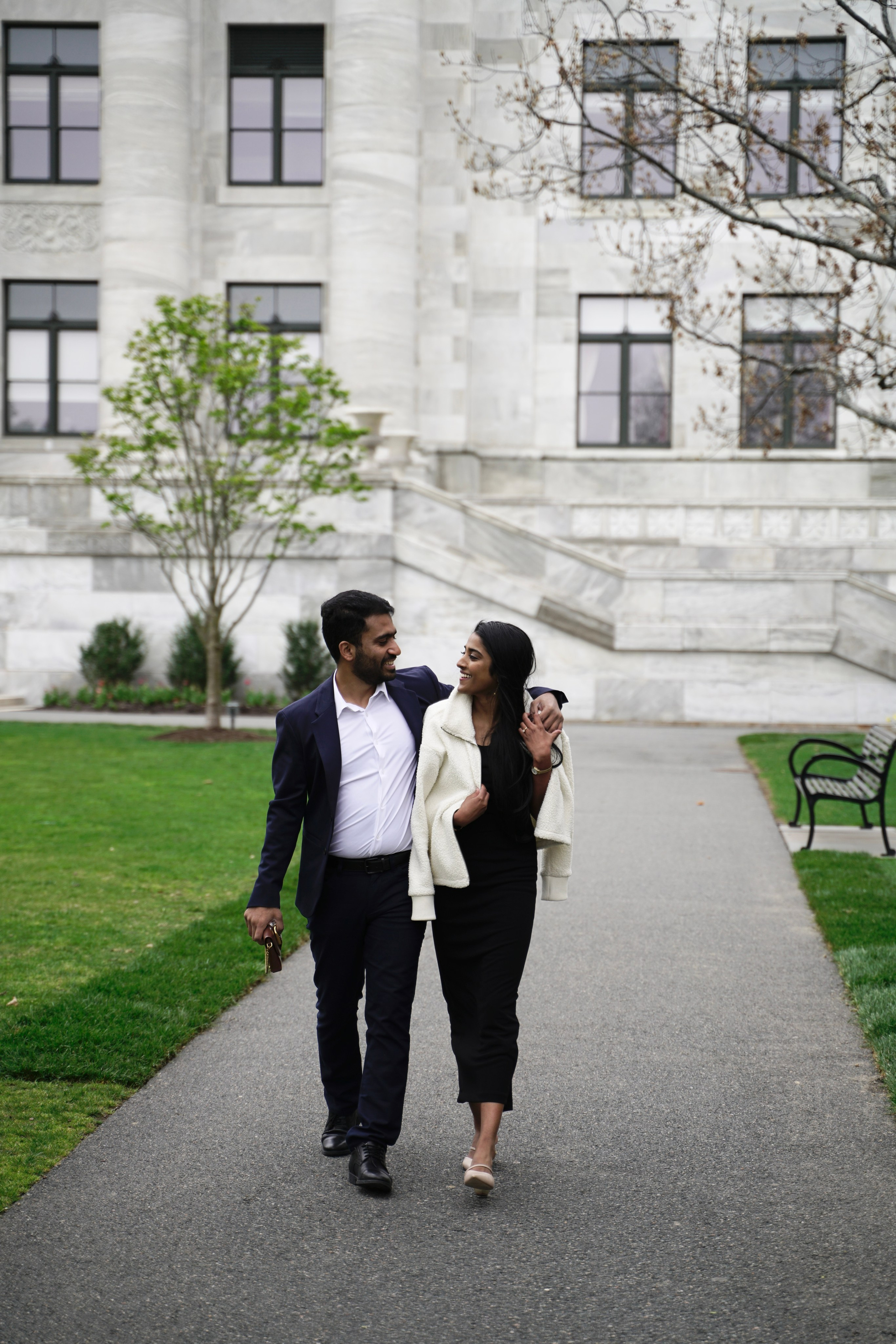Sarath and Aishwarya at Boston Medical School. Stefanovich Photography | Boston, MA