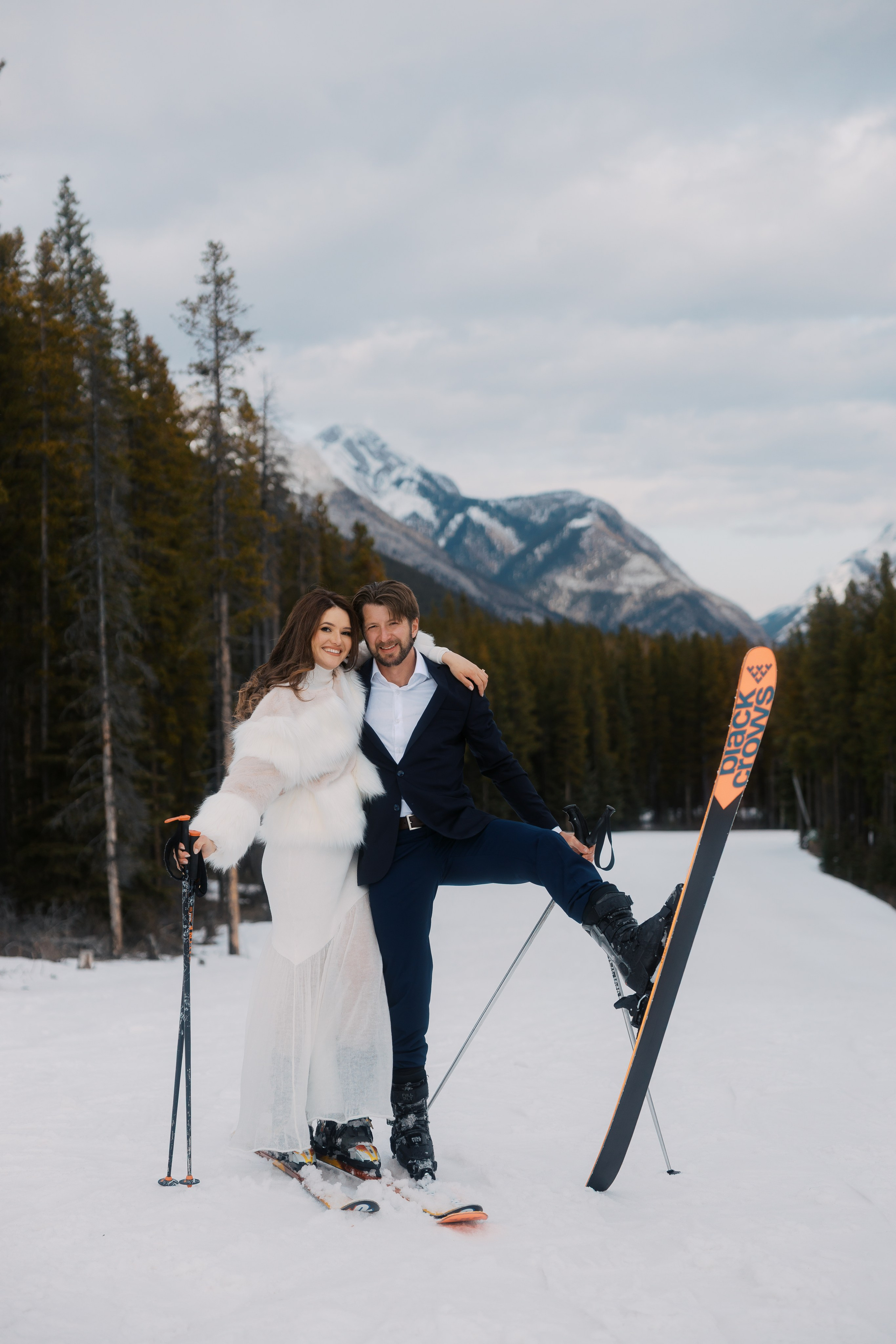 Ski engagement session. Home