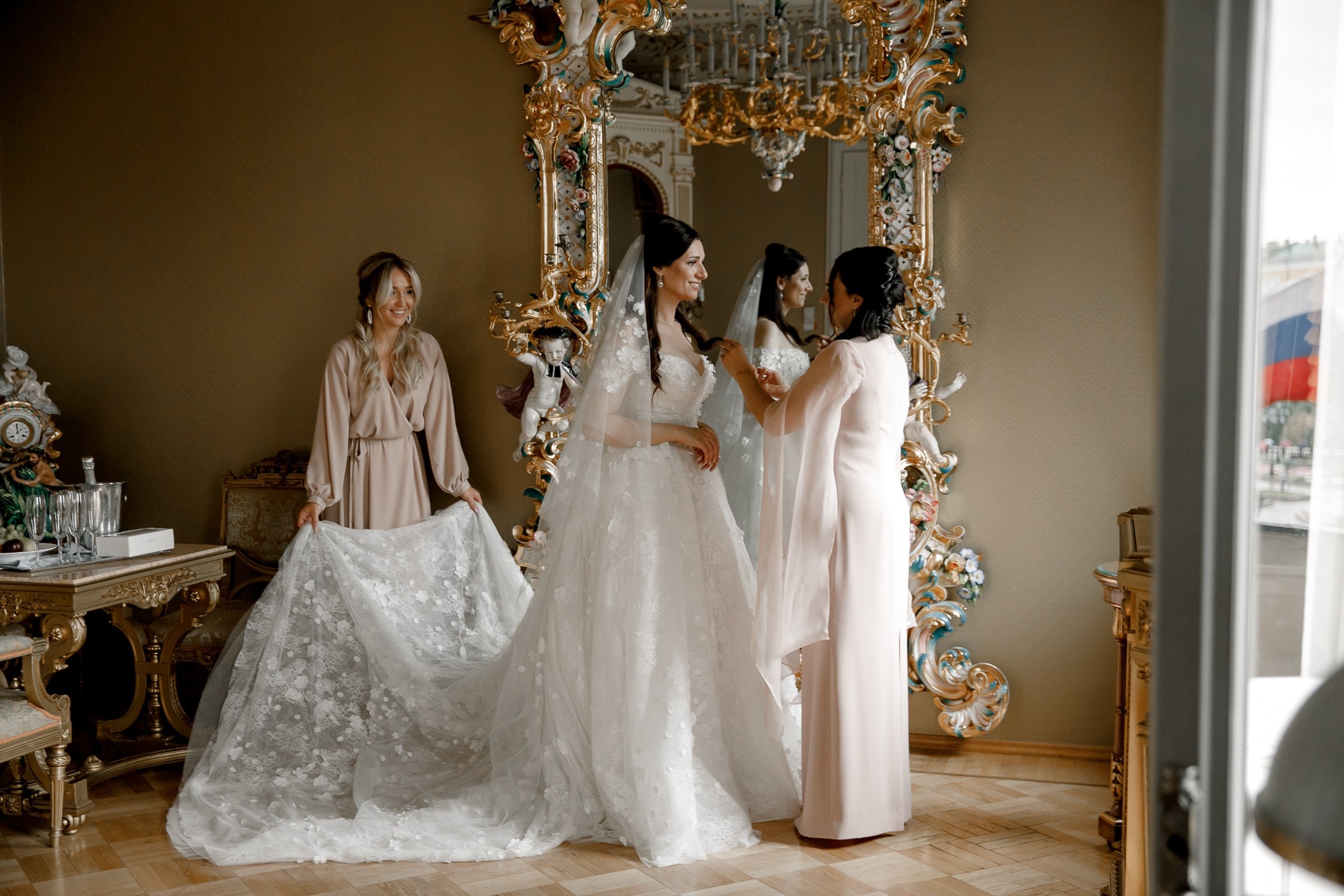 Bride’s morning reflection, by Bude, Cornwall reportage photographer.