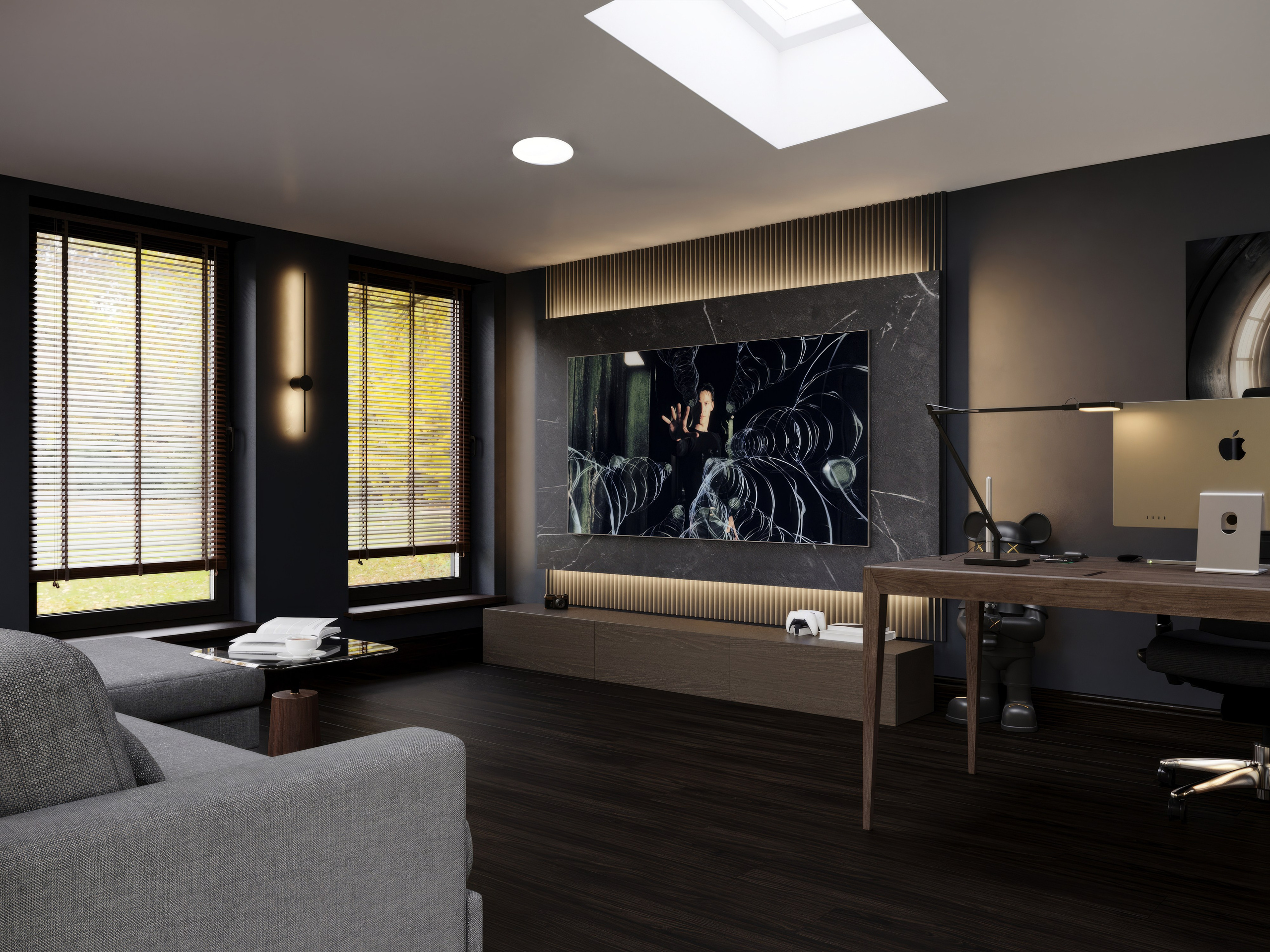 Birojs 32 m2. Interjera dizaina studija 4 Stūri