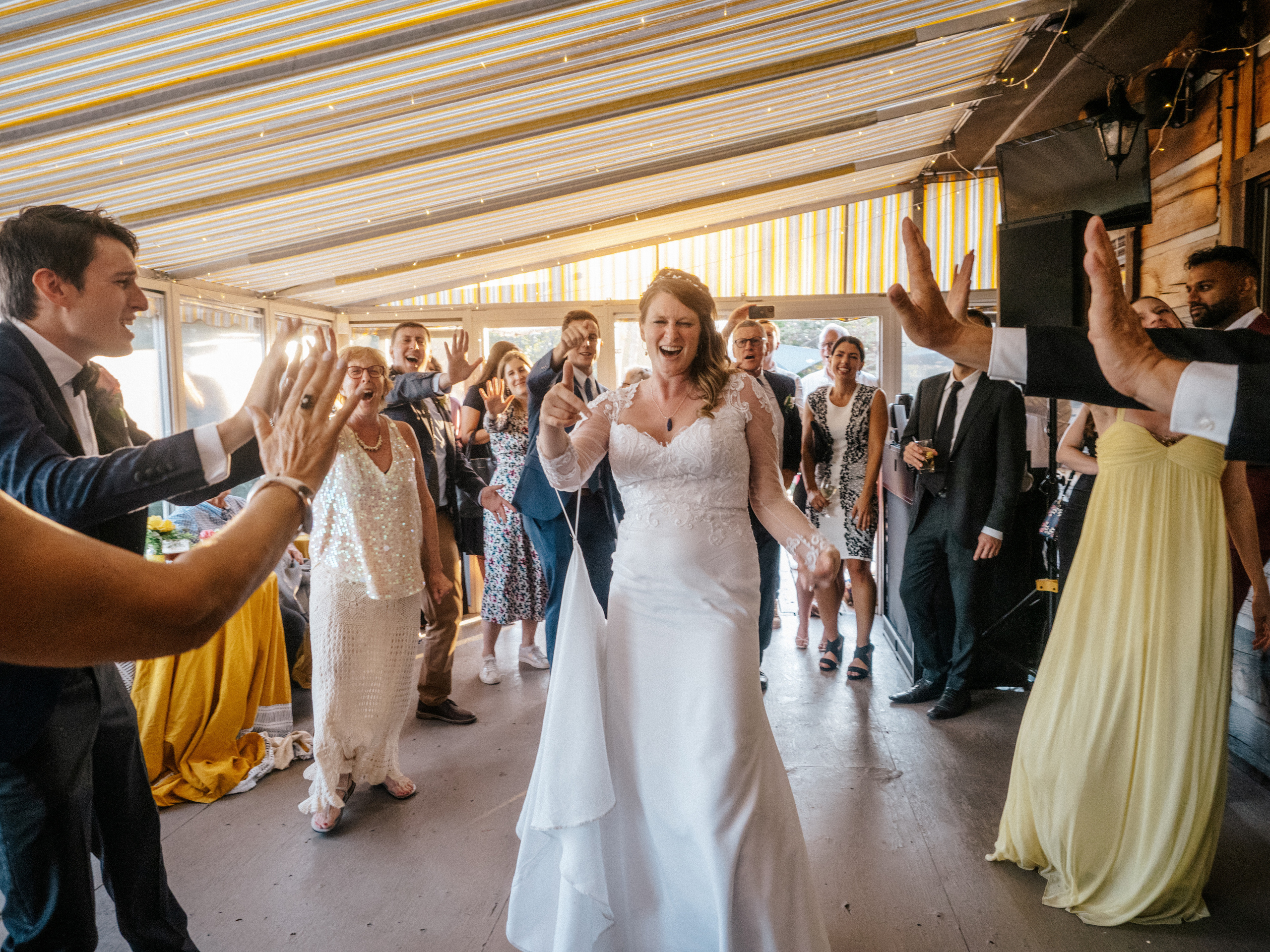Flash mob dance on wedding reception in Sainte-Agathe-des-Monts, Quebec.