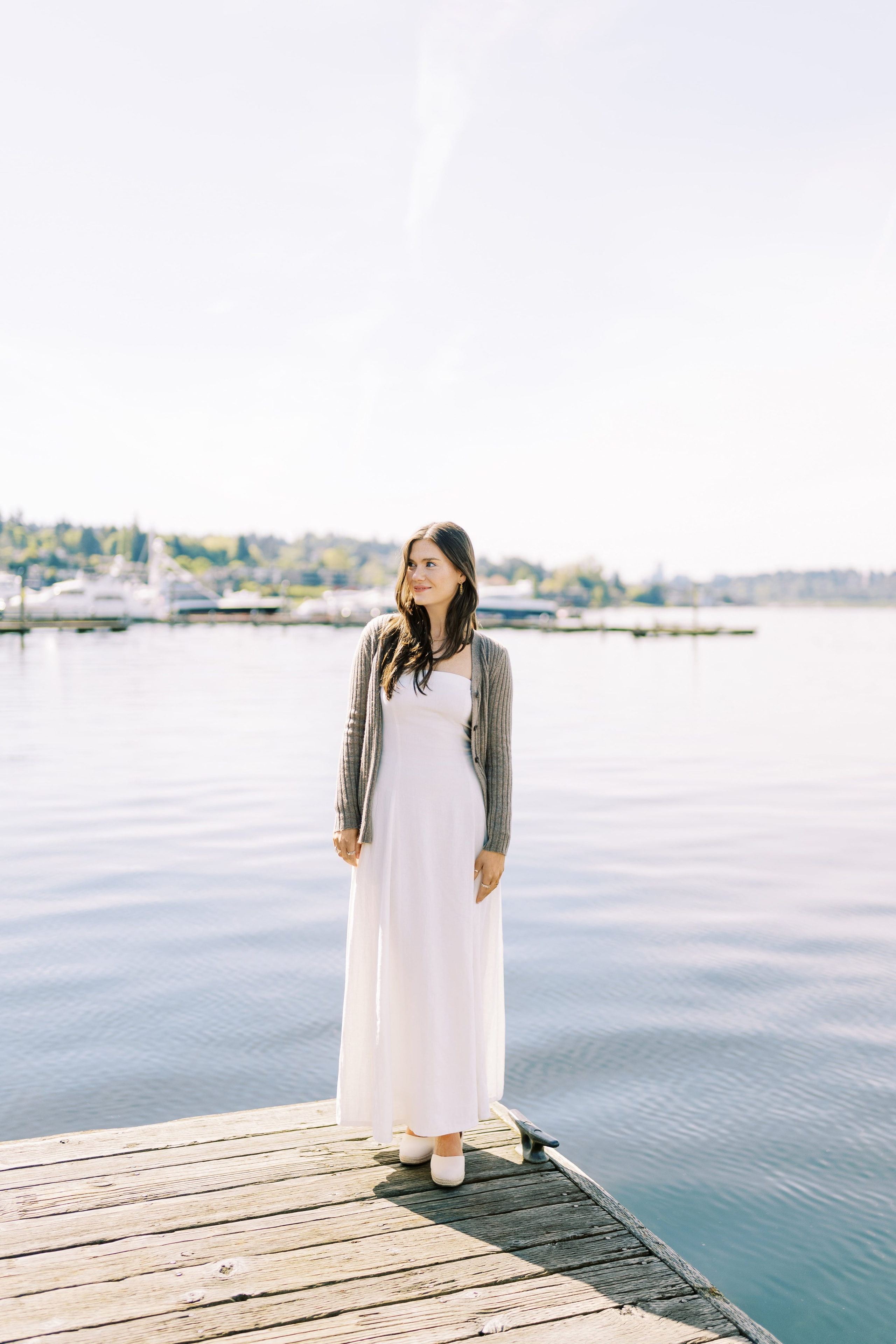 Engagement photo shoot Jake & Caroline / May 2024. Marina Park|Kirkland, WA. EVAN ARISTOV WEDDING PHOTOGRAPHY — Seattle Wedding Photographer