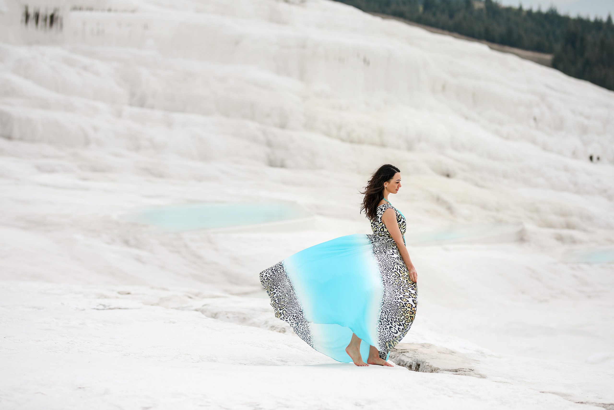 Photoshooting in Pamukkale. Photographer in Turkey, Antalya, Kemer, Belek, Side, Kas, Fethiye