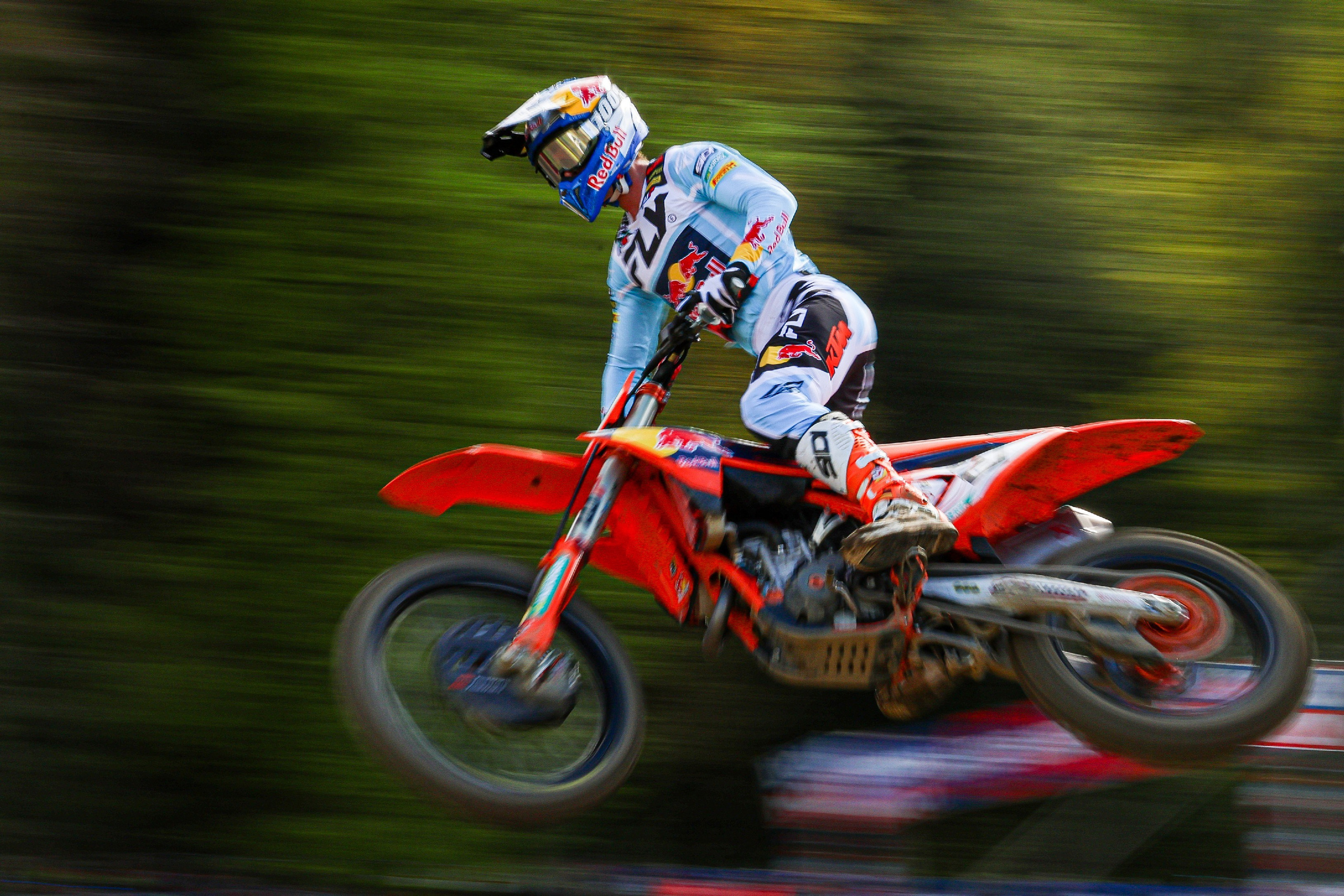 Panning shoot of KTM rider MXGP Motocross World Championship