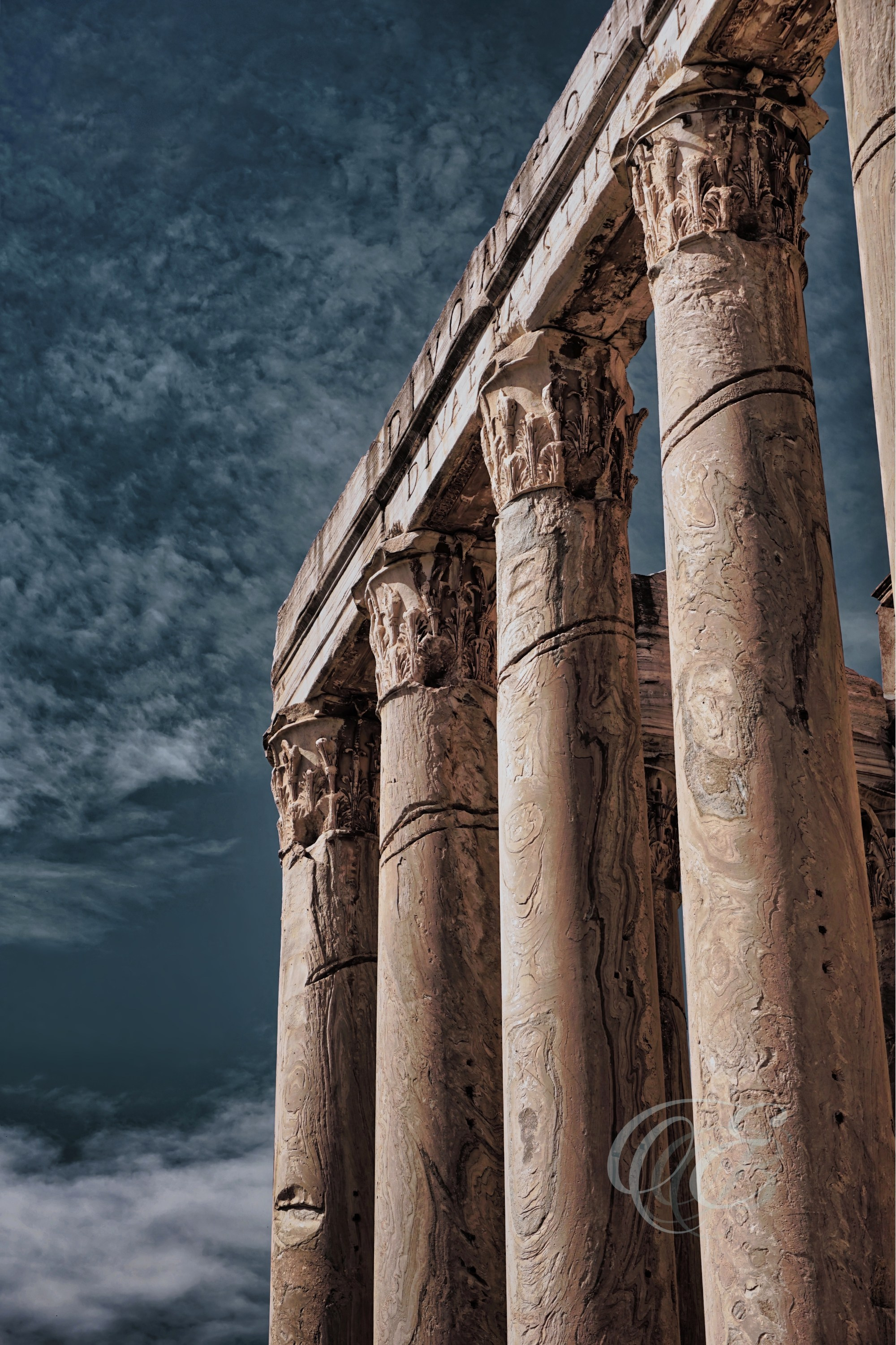 Rome Italy - Columns of the Temple of Antoninus and Faustina - Eduardo Bartoli Fine Art Photography - Temple of Antoninus and Faustina in Rome, Italy – fine art photography by Eduardo Bartoli.
