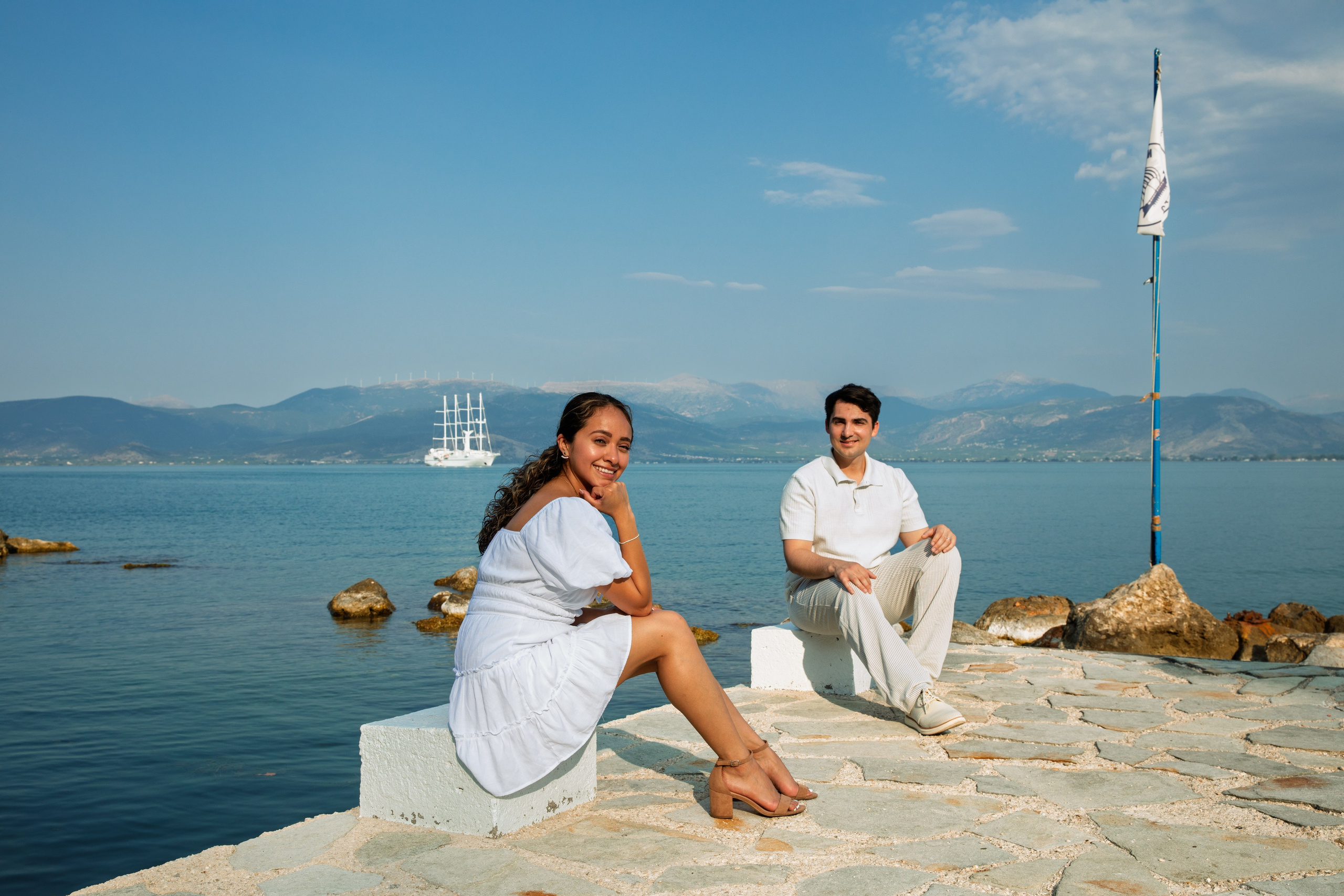 Ariana & Richard (USA). Photographer Anya Khasapi. Nafplio, Greece