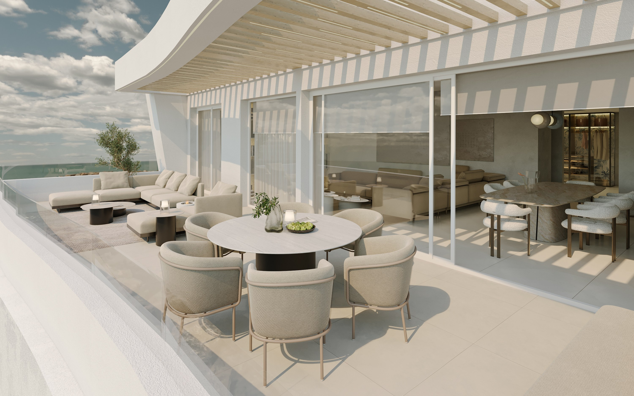 OBÝVACÍ POKOJ S JÍDELNOU A KUCHYNÍ. Filipenka architects