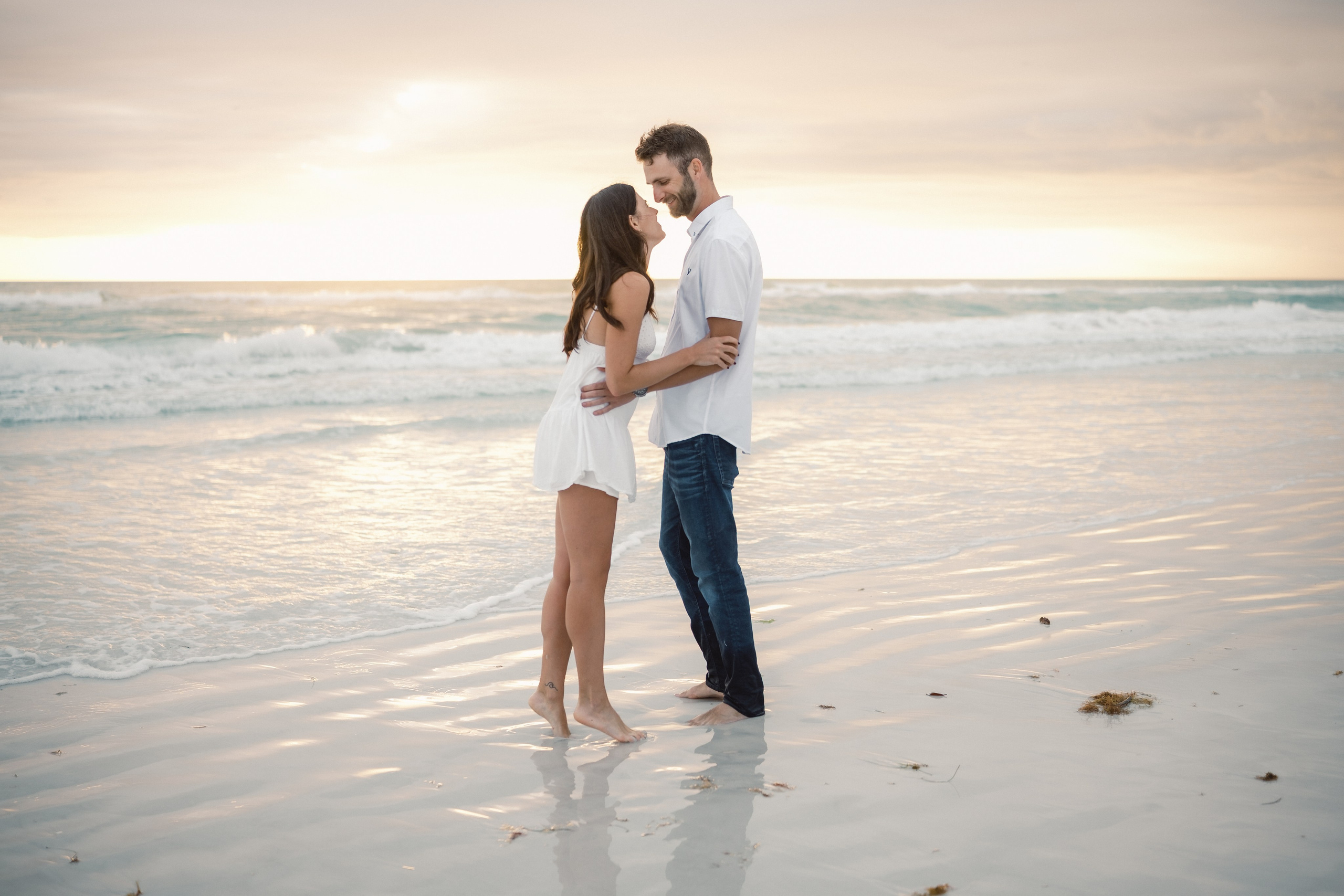 Engagement sunset photoshoot on the beach in Sarasota Florida