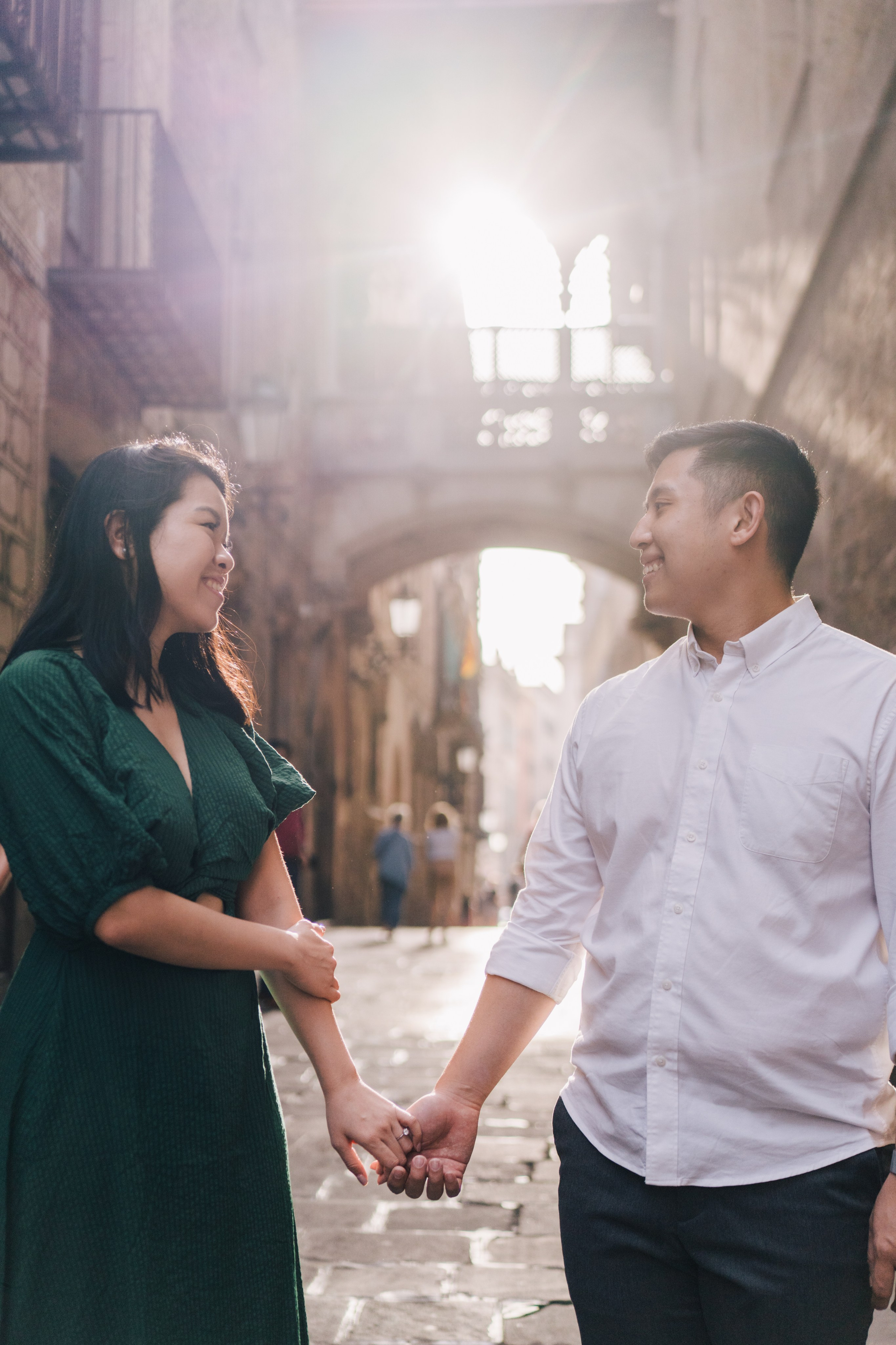 LoveStory in Gothic Quarter. Photographer Kristina Dorina