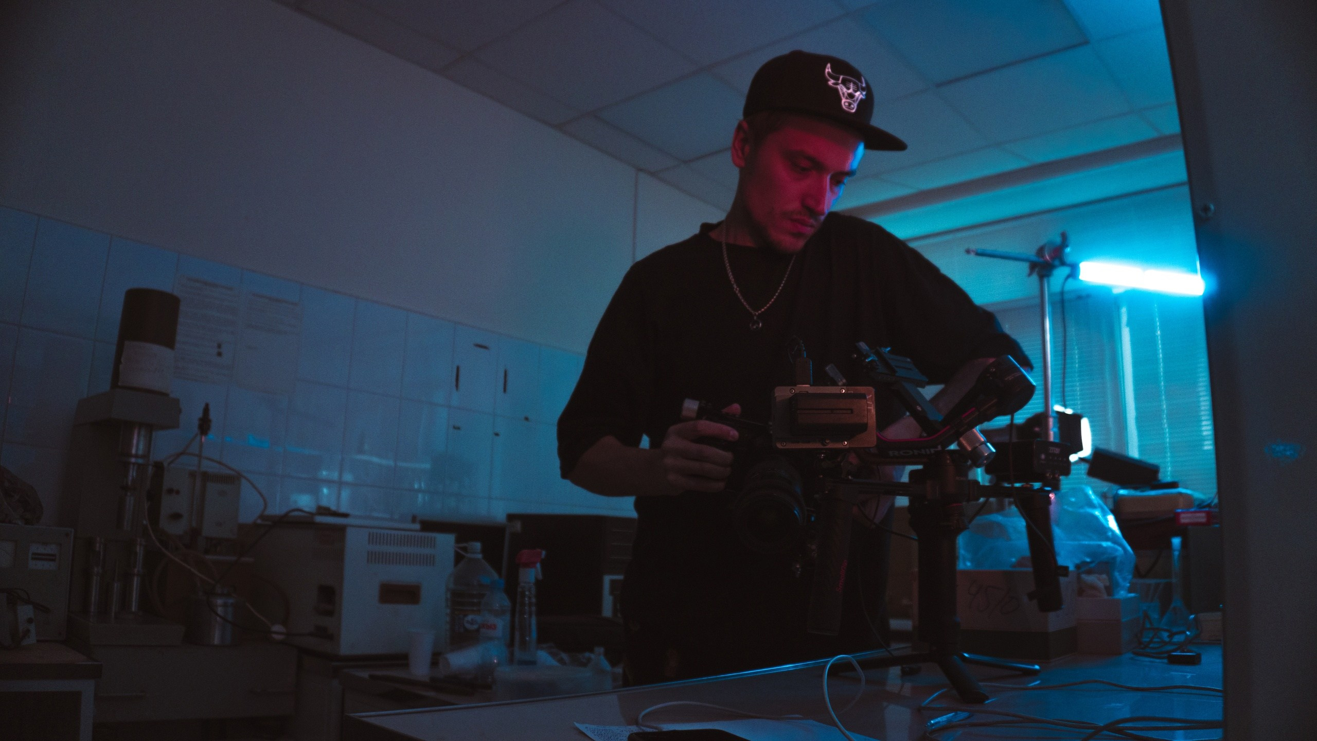 Backstage of the shooting of a advertising video