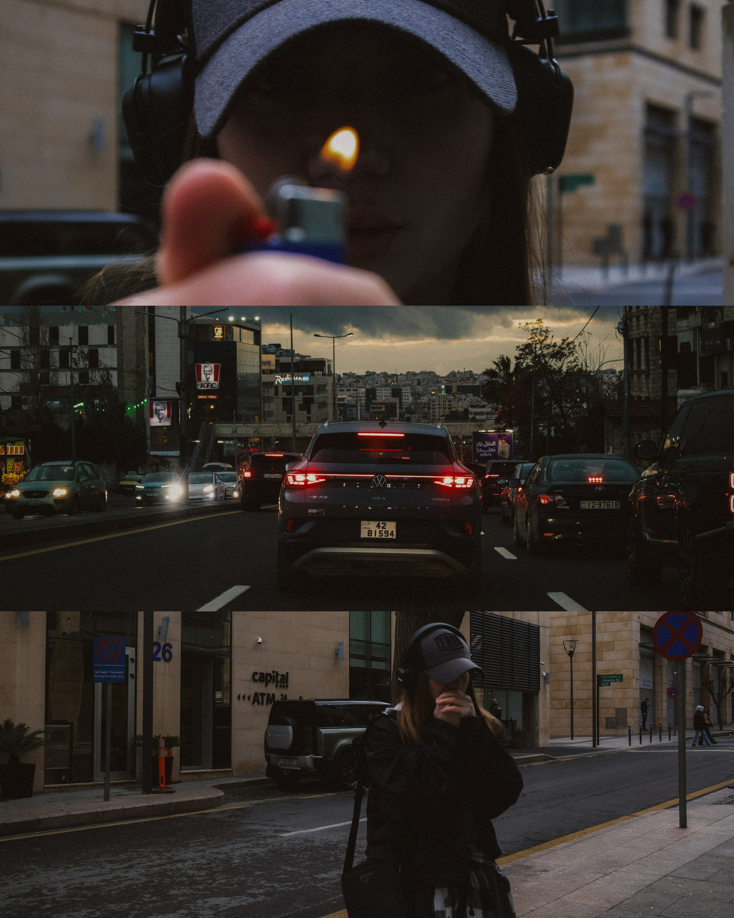 Vika — cold city, rain & music. Veronika Basova — Photographer in Amman, Jordan | Cinematic Visual Storyteller