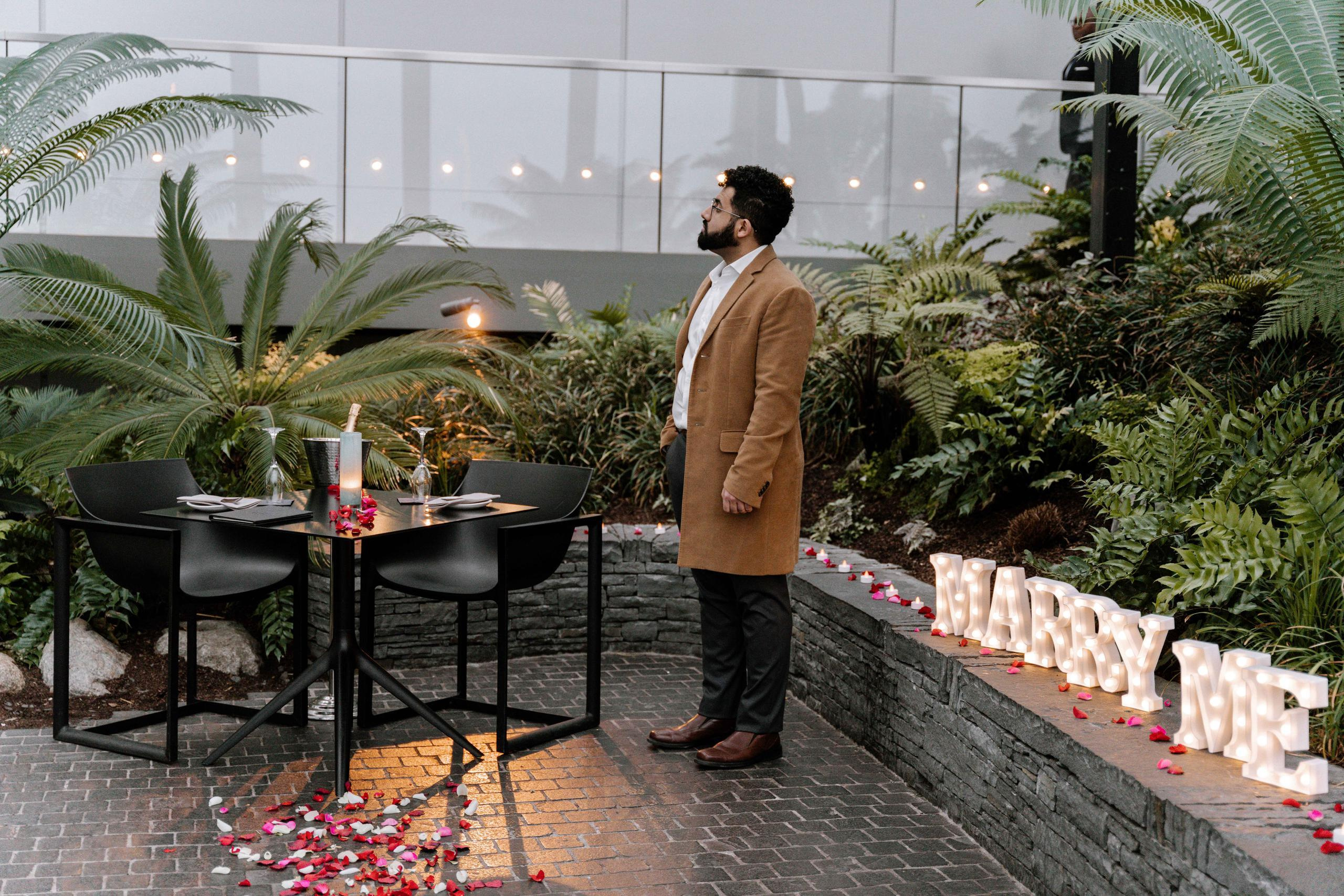 Secret Marriage proposal at Sky Garden. London Wedding Photographer|Natasha Ferreira