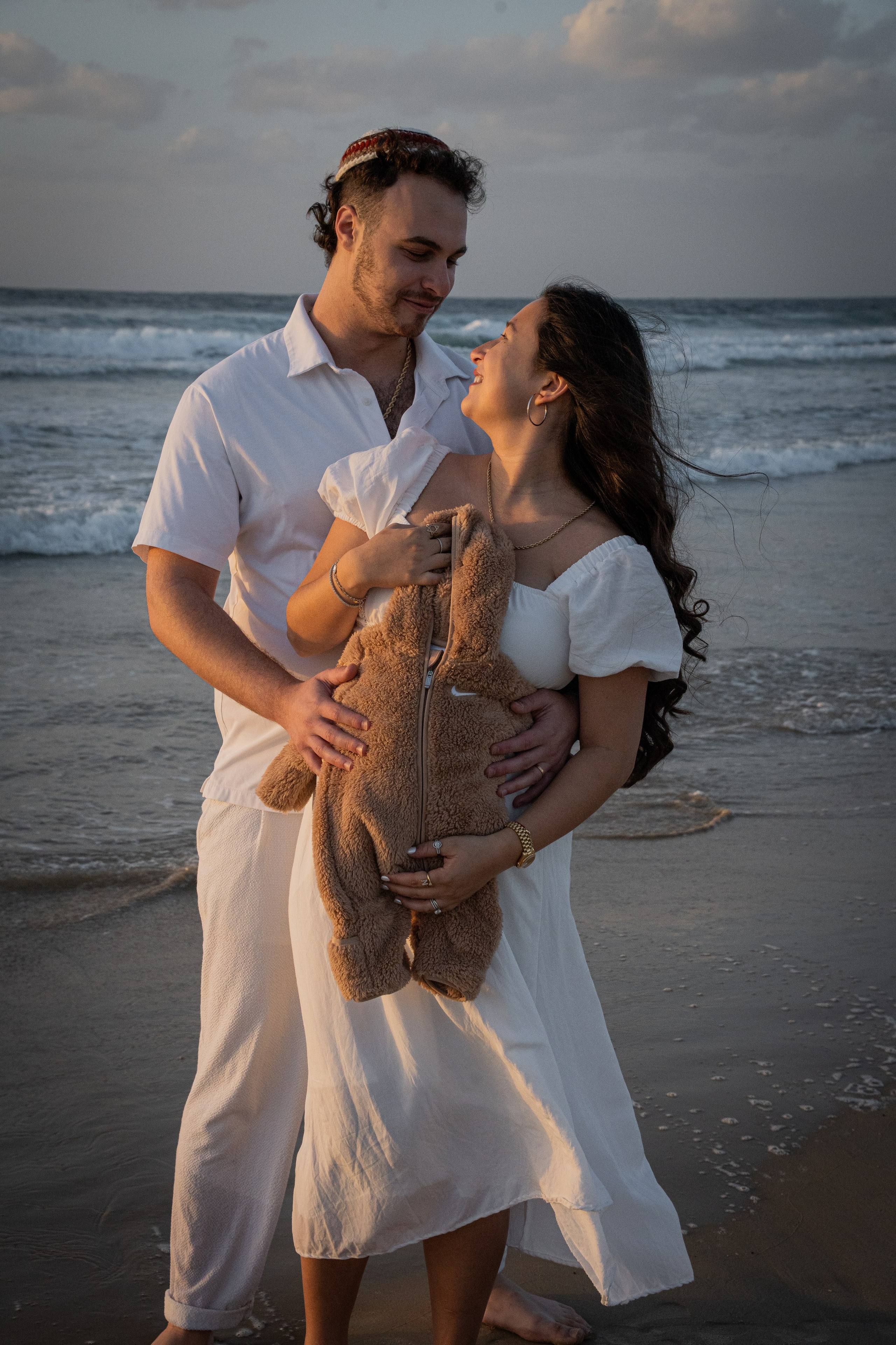 Naomi & Surli, Jaffa Beach, December 2025. Divign By Tehilah — Meaningful Graphic Design & Photography