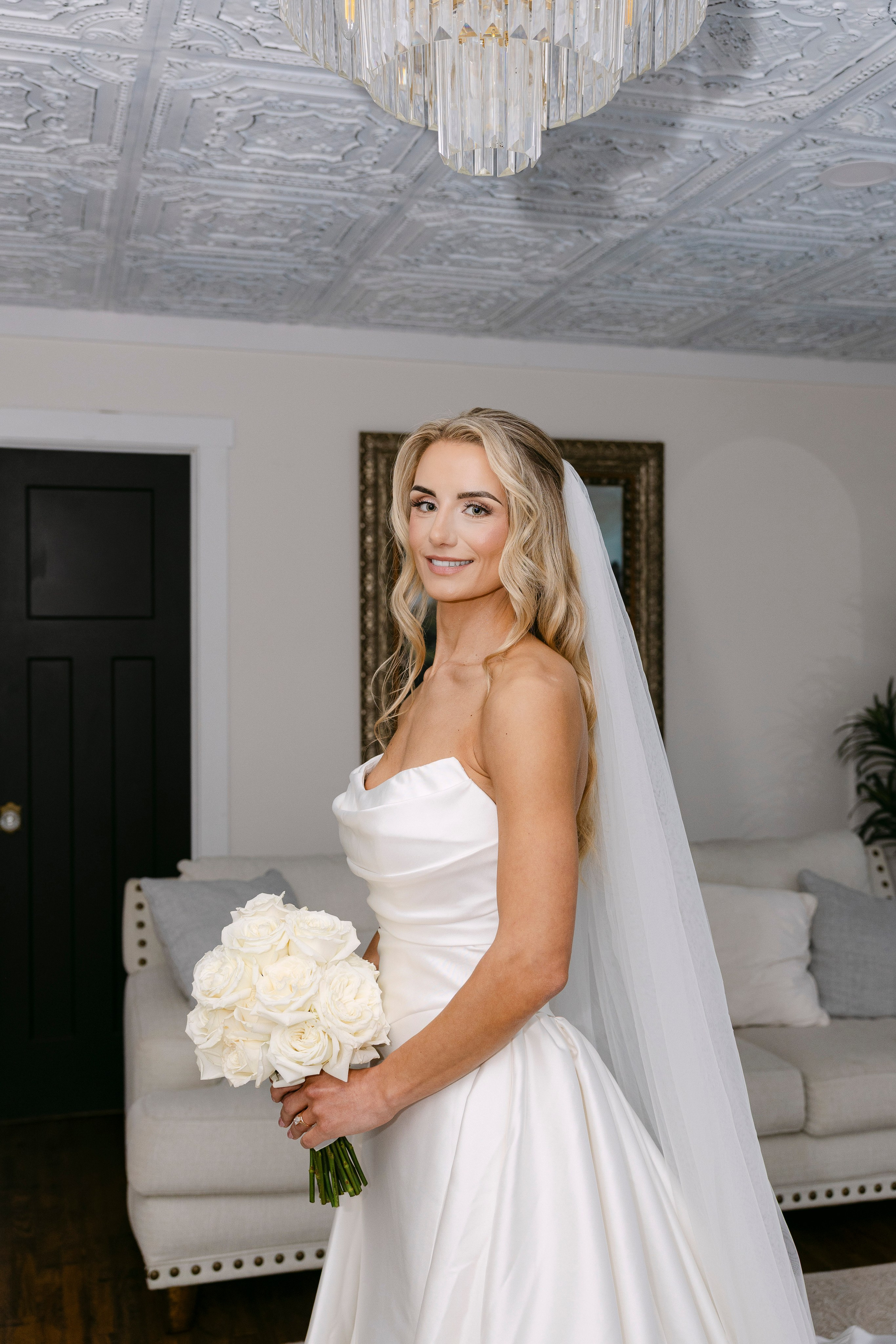 Winter Snow Wedding at Luxe Glass House at River Mill | A Rare & Romantic North Carolina Celebration. Wedding and portrait photography in Greenville SC
