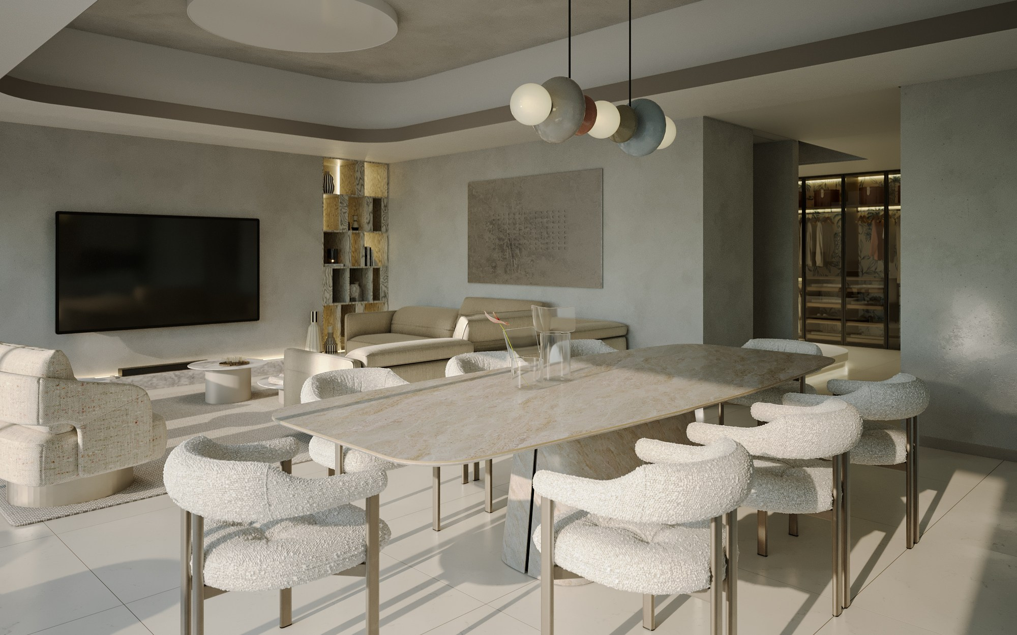 OBÝVACÍ POKOJ S JÍDELNOU A KUCHYNÍ. Filipenka architects