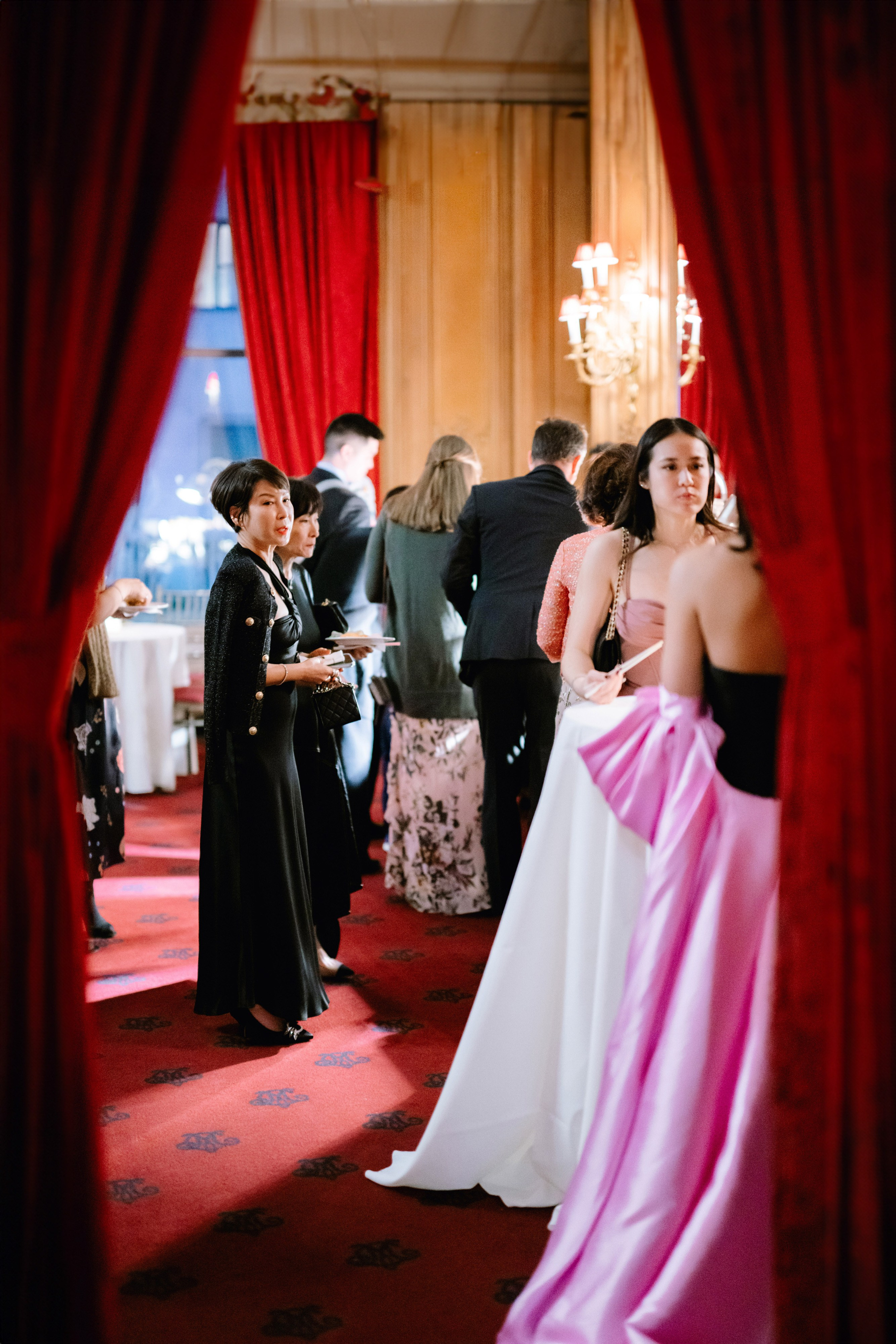 a couple is getting ready to walk down the aisle