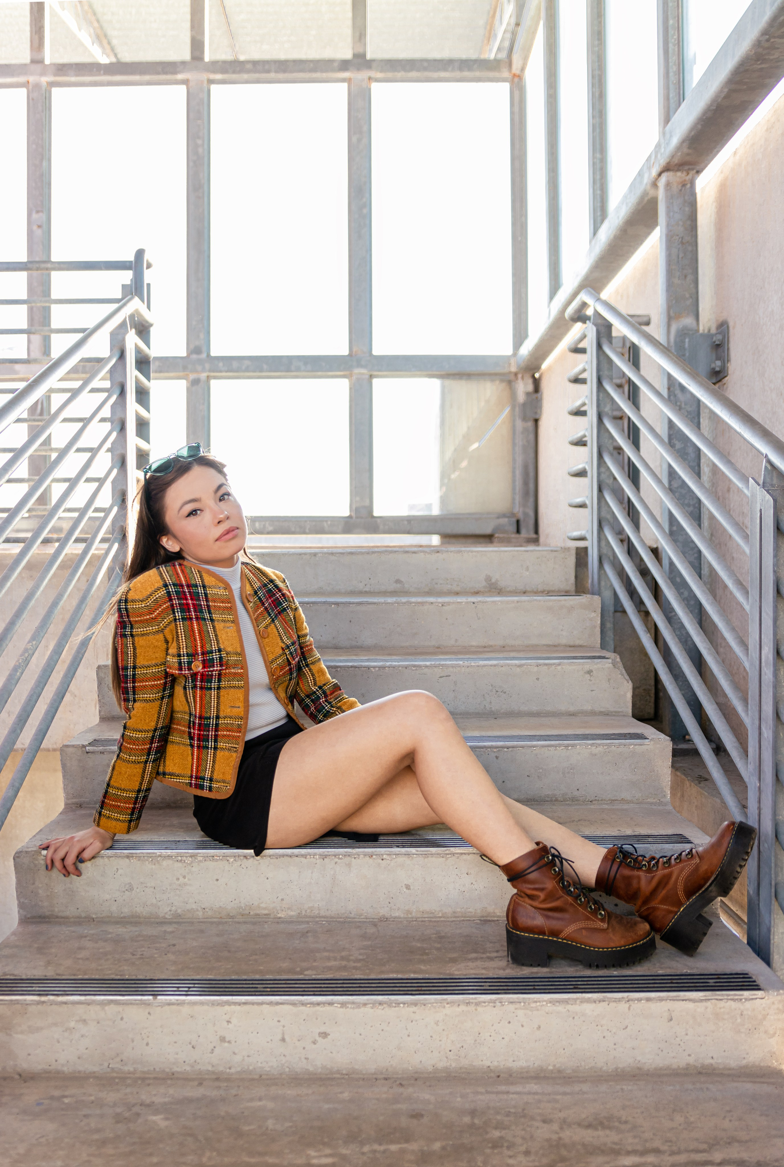 Anna’s photoshoot on a rooftop in downtown Austin