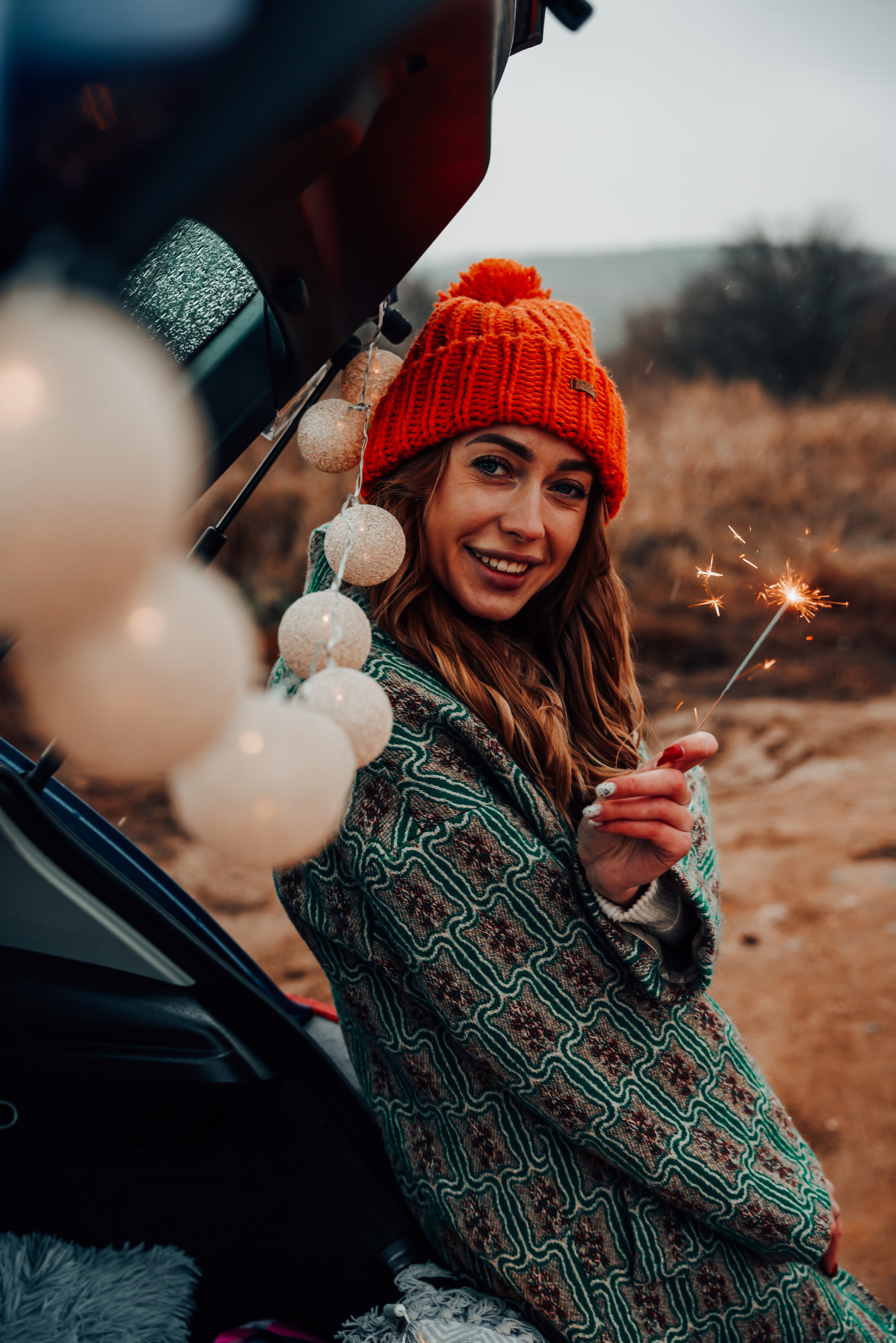 Helga Car Christmas photoshoot. Rodinna fotografka Plzen Anita Dergachova