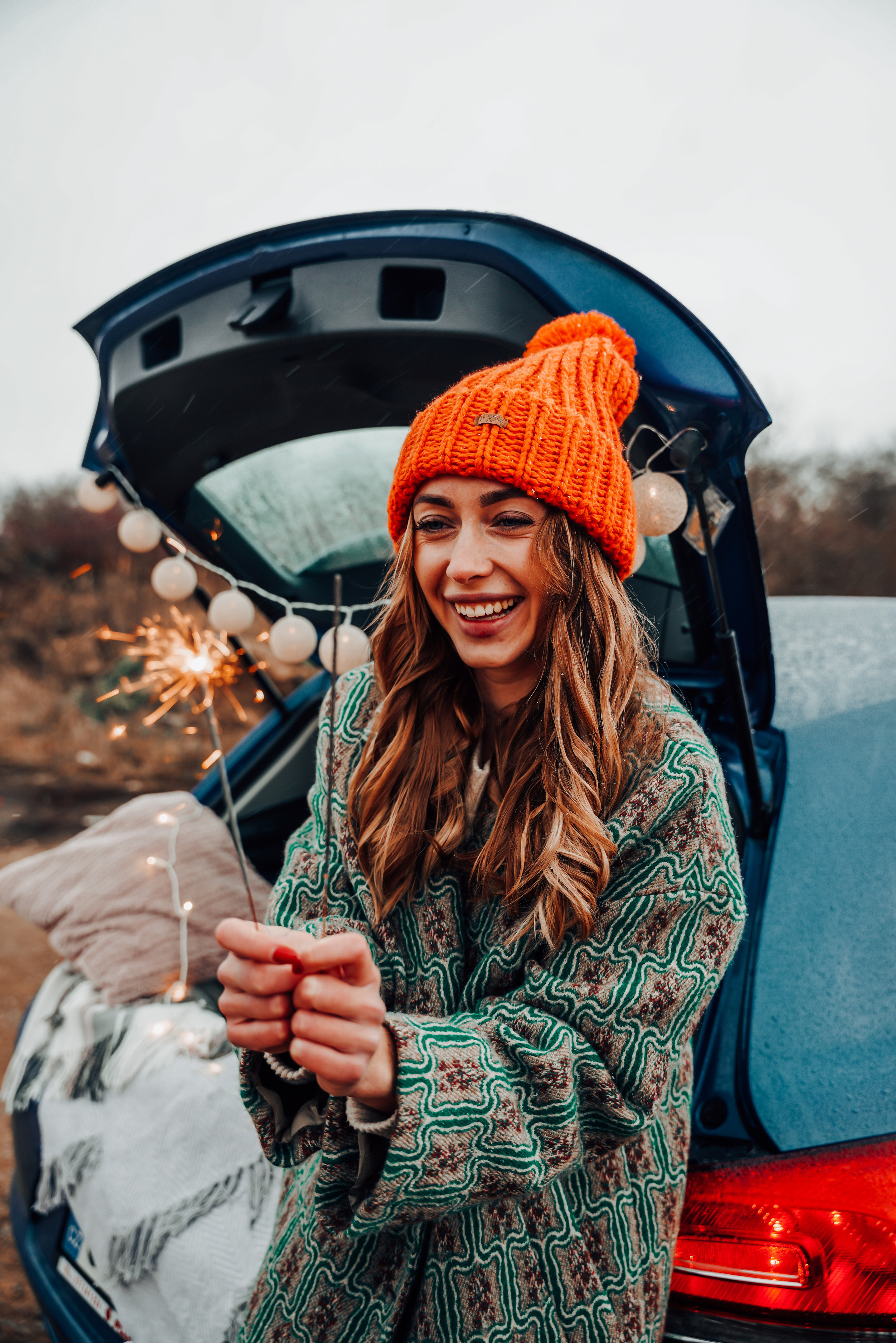 Helga Car Christmas photoshoot. Rodinna fotografka Plzen Anita Dergachova