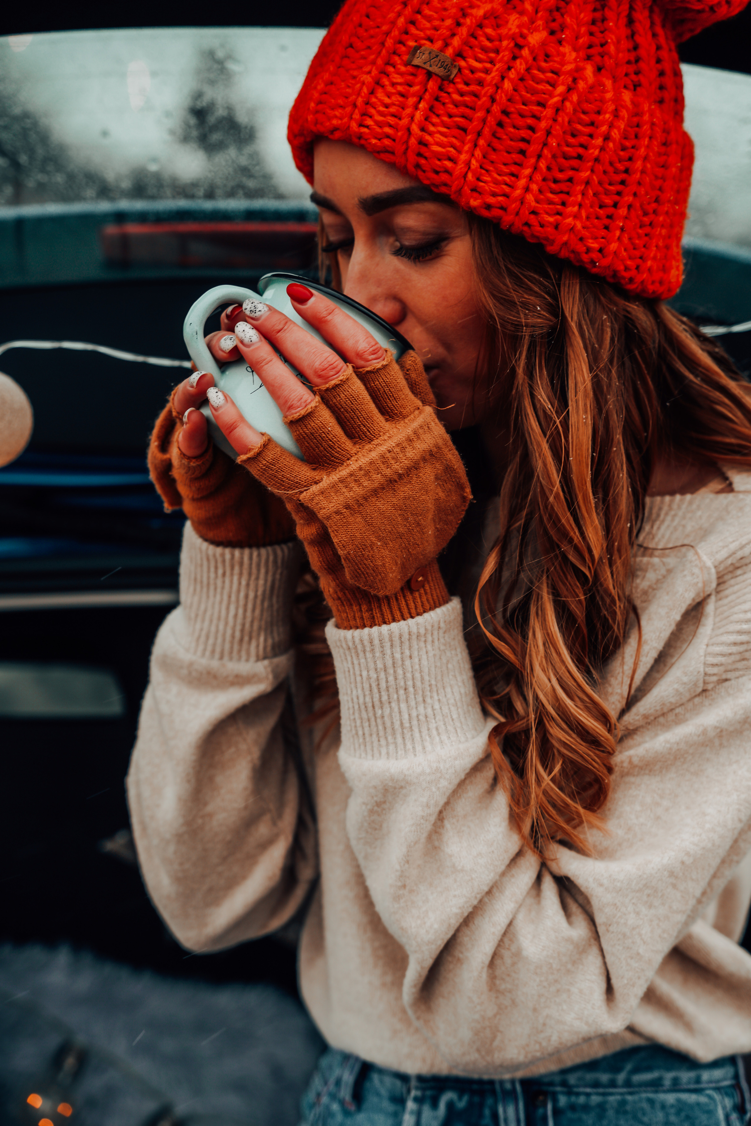 Helga Car Christmas photoshoot. Rodinna fotografka Plzen Anita Dergachova