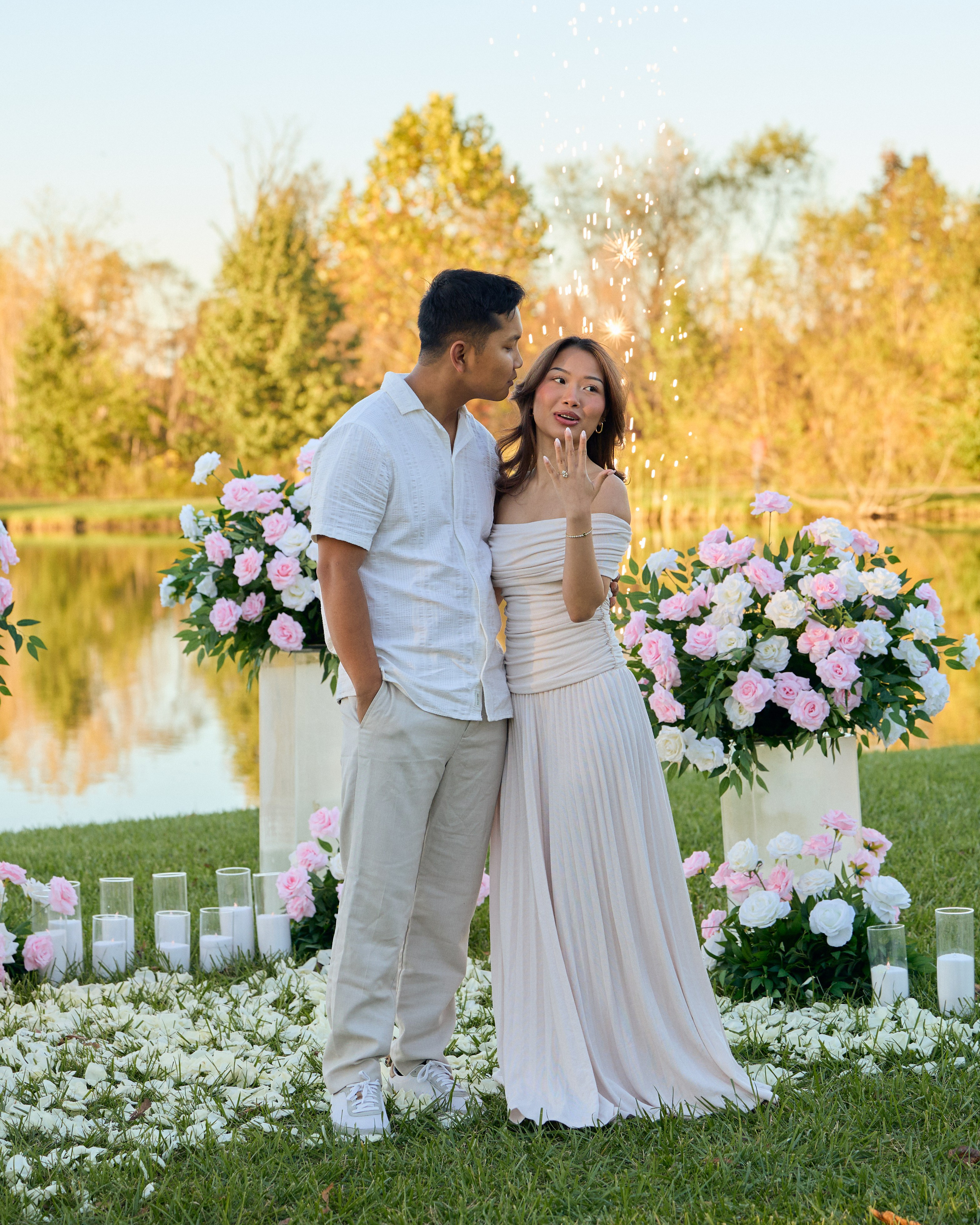 Hilliard Ohio Proposal Photographer | Sunset Lake Proposal