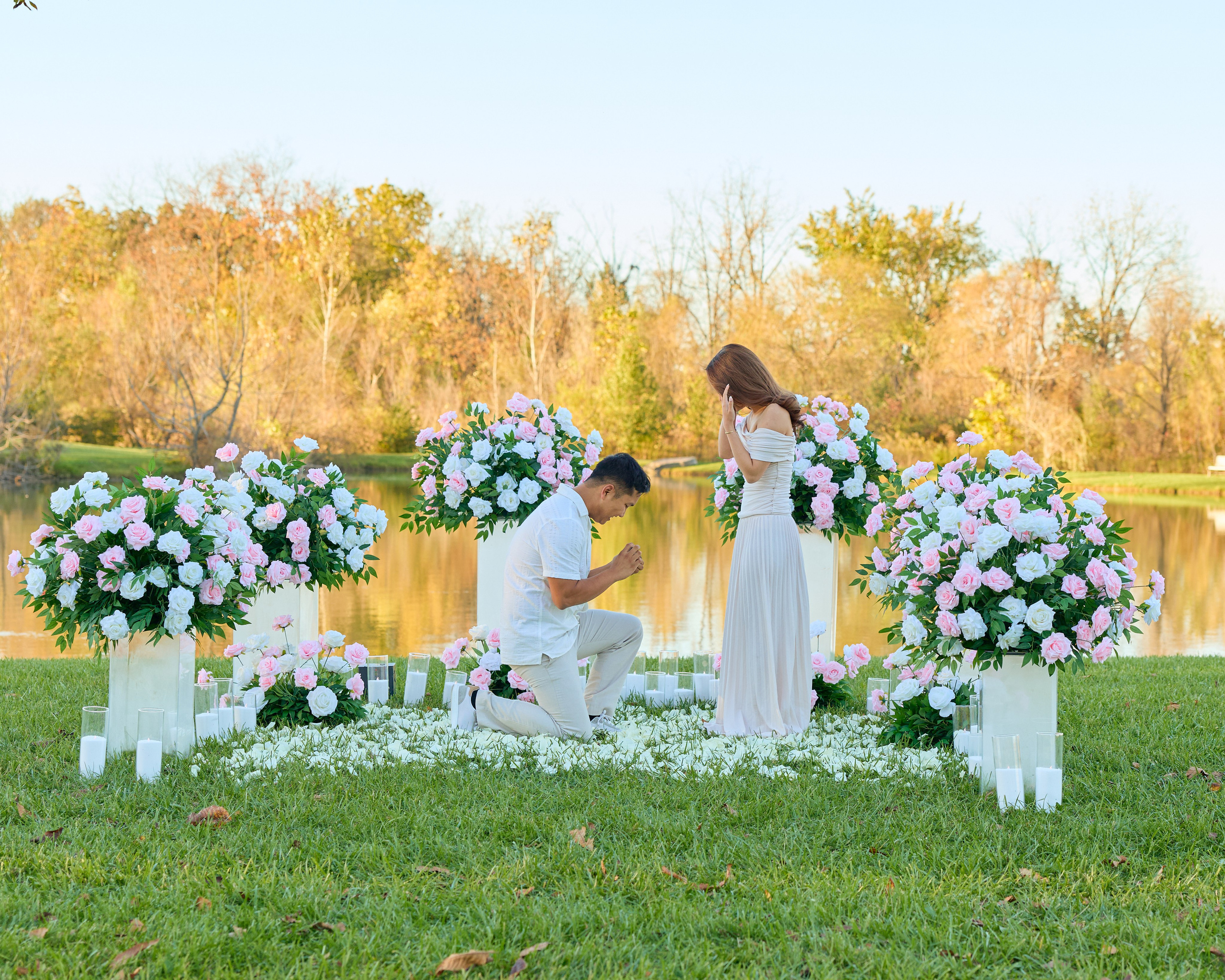 Hilliard Ohio Proposal Photographer | Sunset Lake Proposal