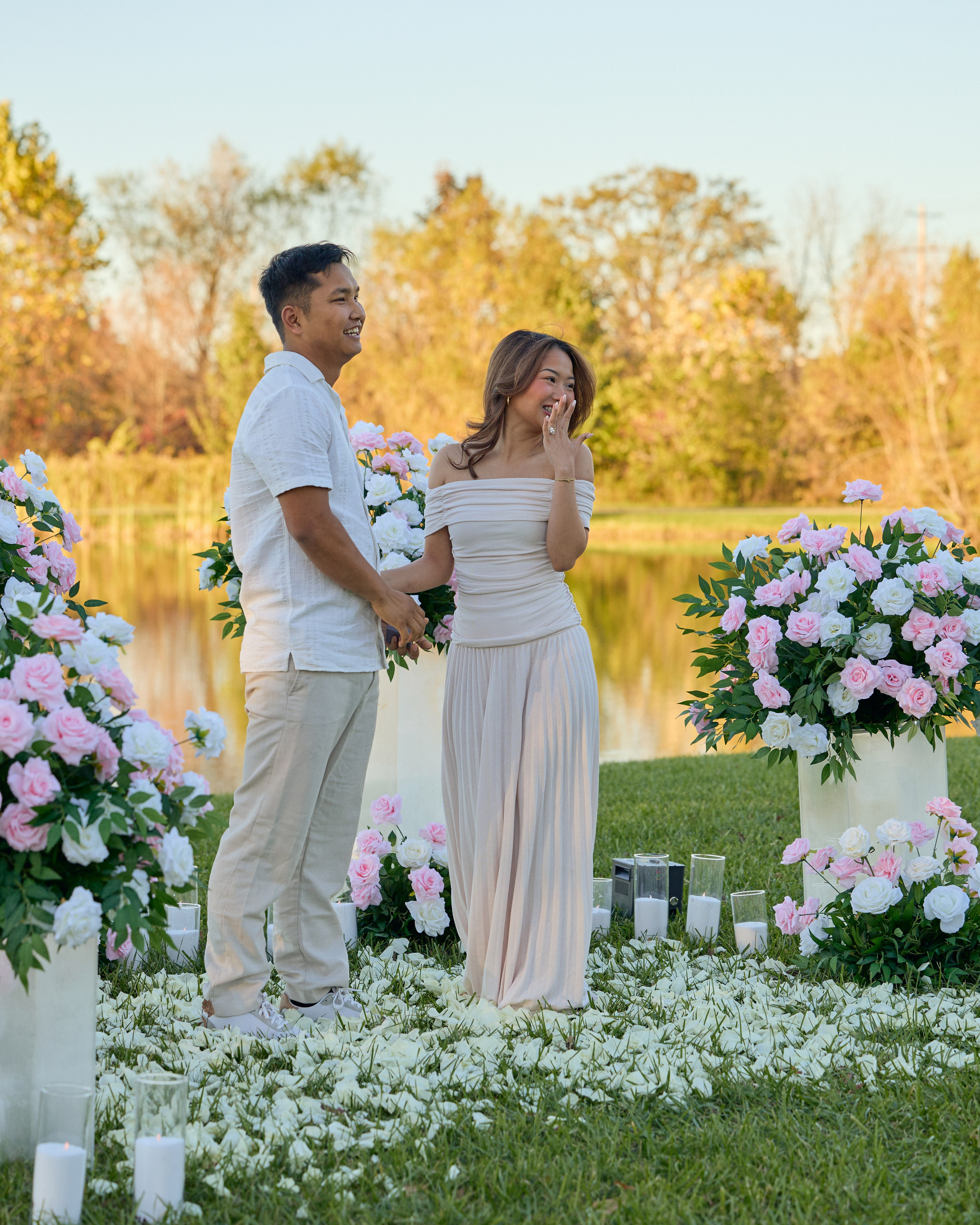 Hilliard Ohio Proposal Photographer | Sunset Lake Proposal