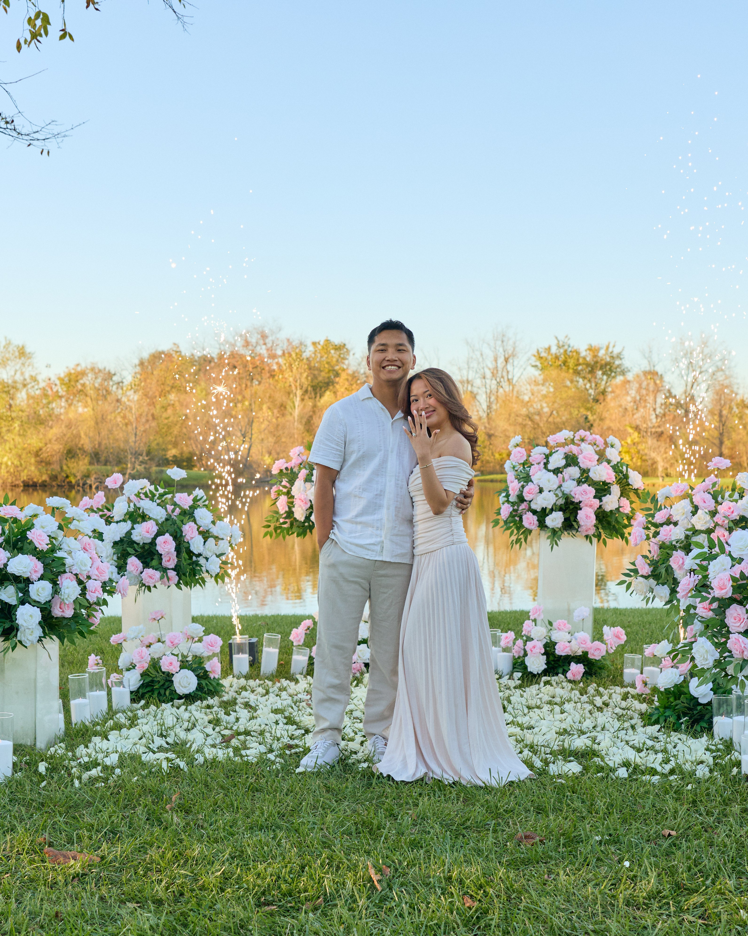 Hilliard Ohio Proposal Photographer | Sunset Lake Proposal