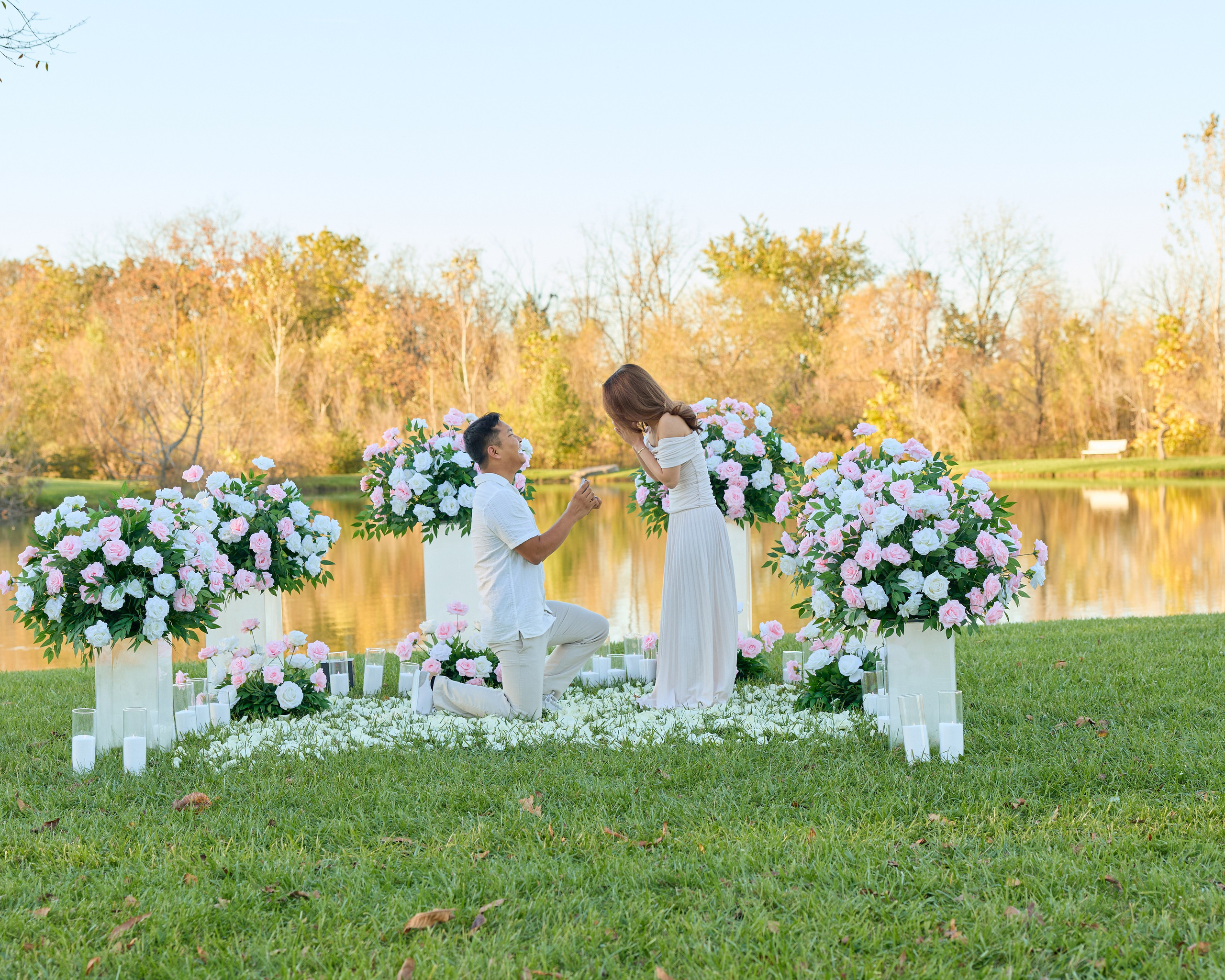 Hilliard Ohio Proposal Photographer | Sunset Lake Proposal