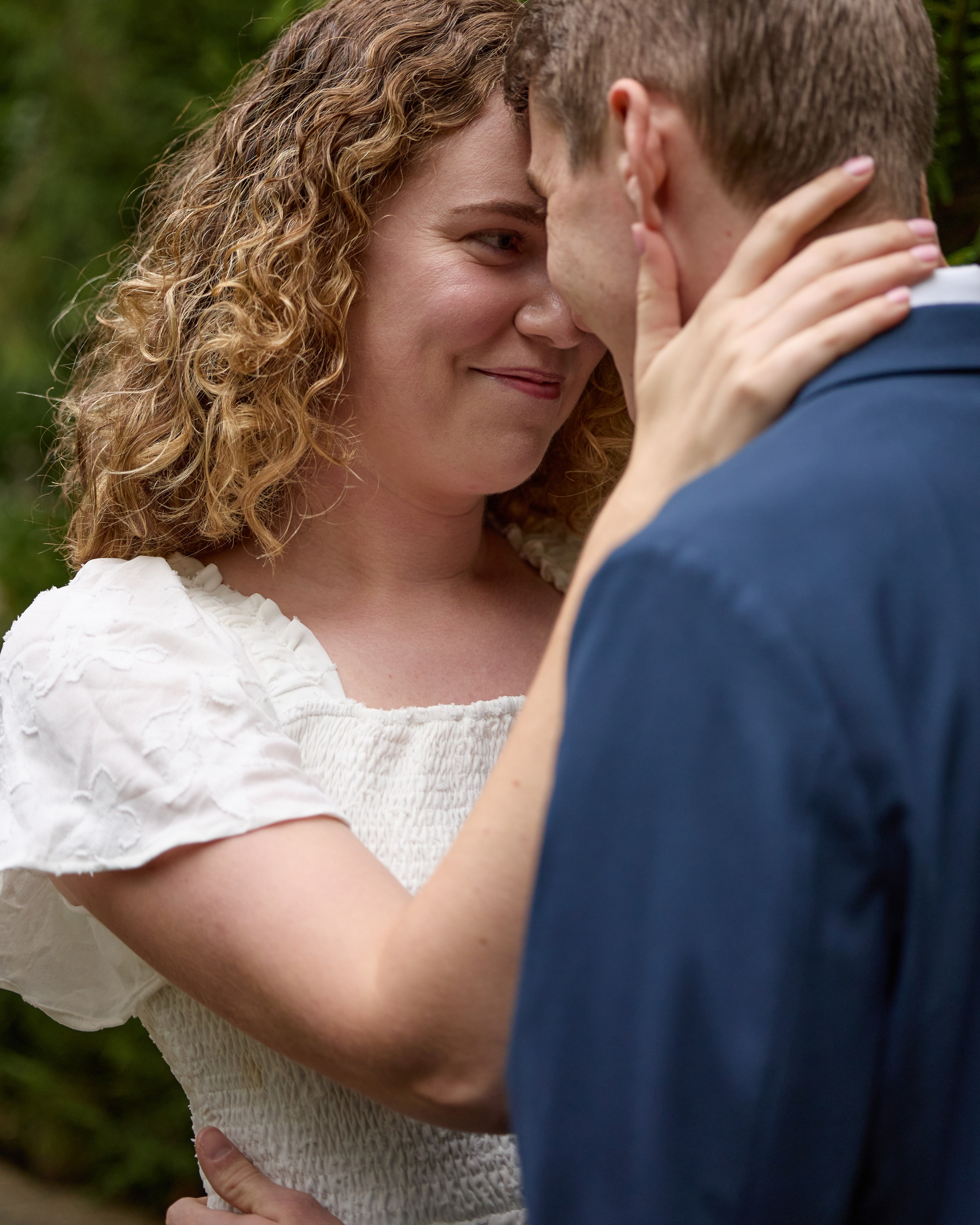 Her hand on his cheek in a loving moment at Inniswood Metro Gardens, Ohio