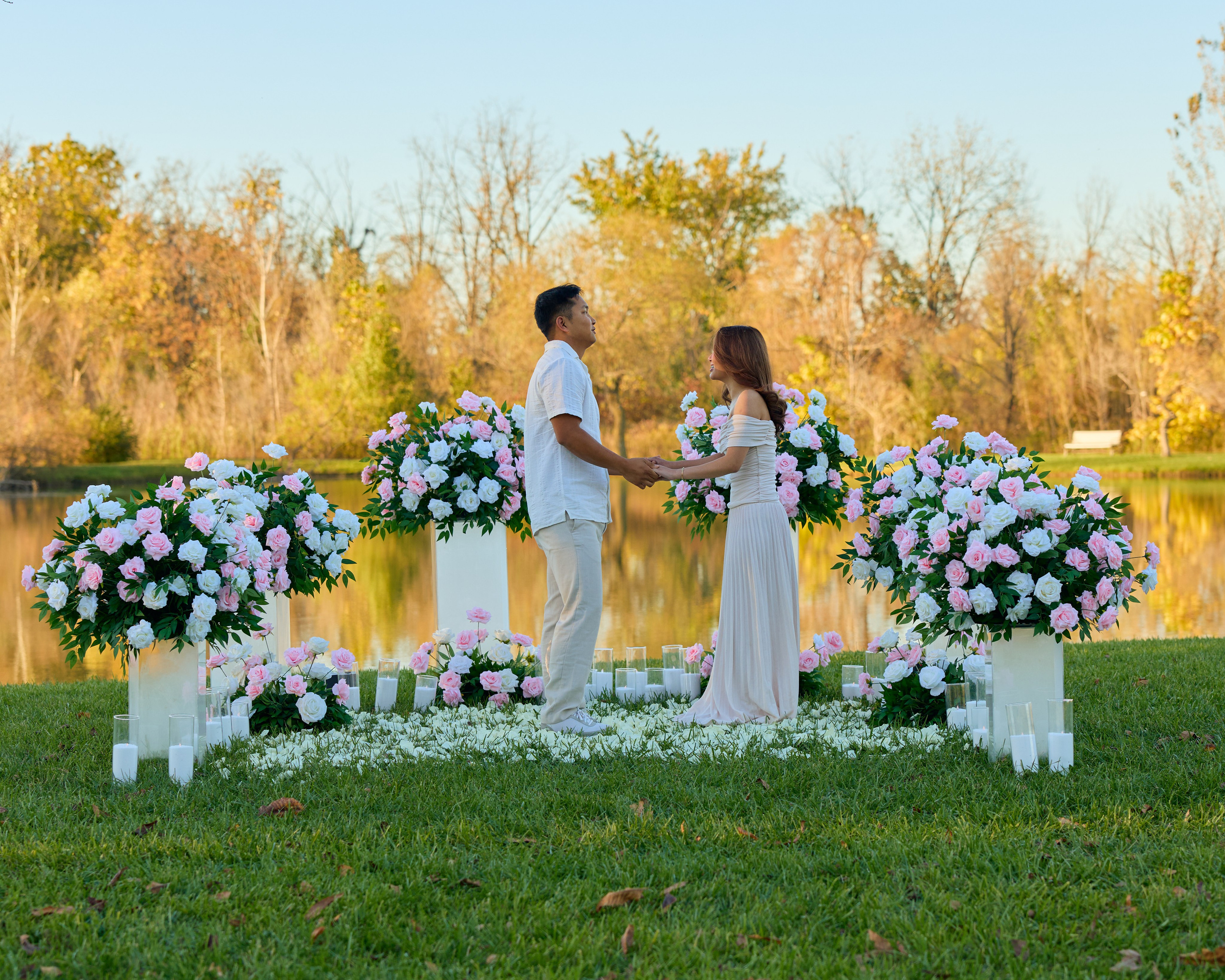 Hilliard Ohio Proposal Photographer | Sunset Lake Proposal