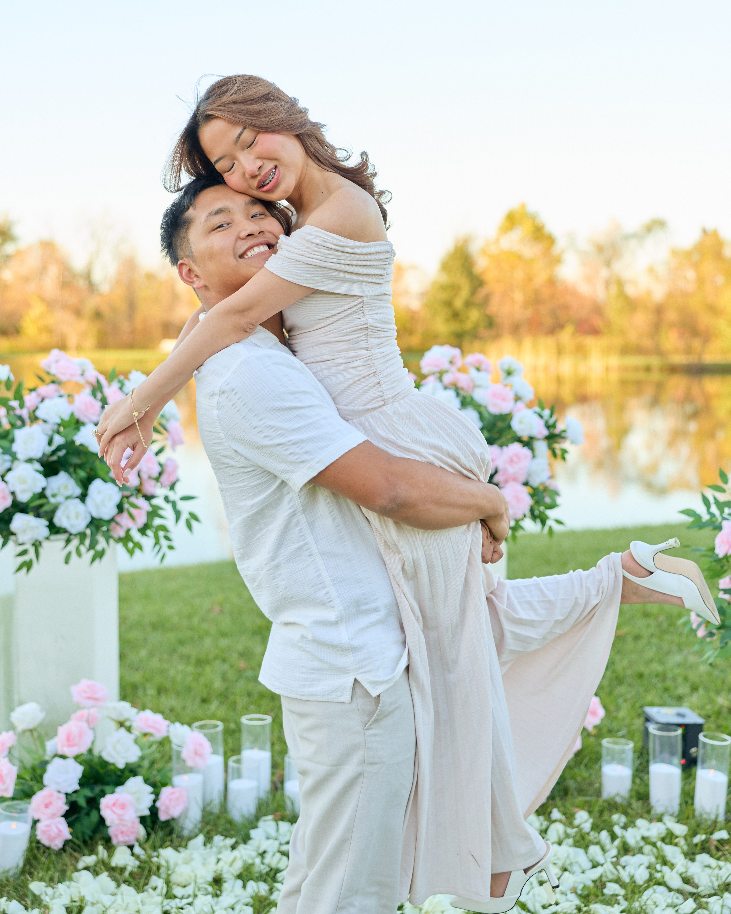 Hilliard Ohio Proposal Photographer | Sunset Lake Proposal