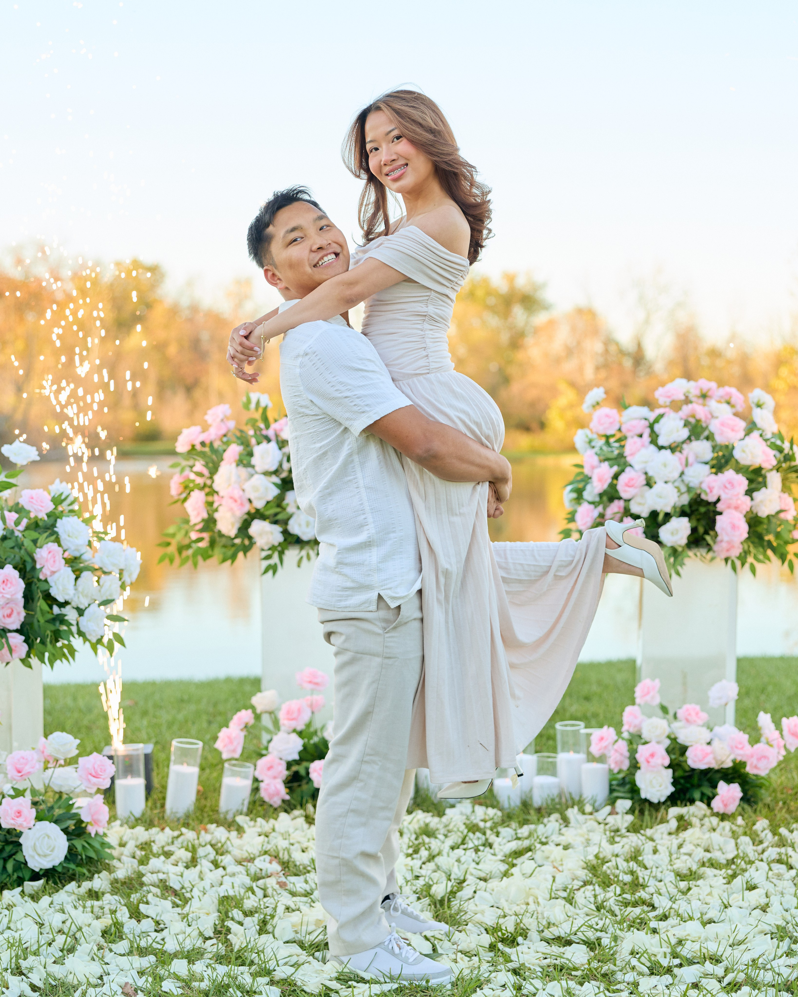 Hilliard Ohio Proposal Photographer | Sunset Lake Proposal
